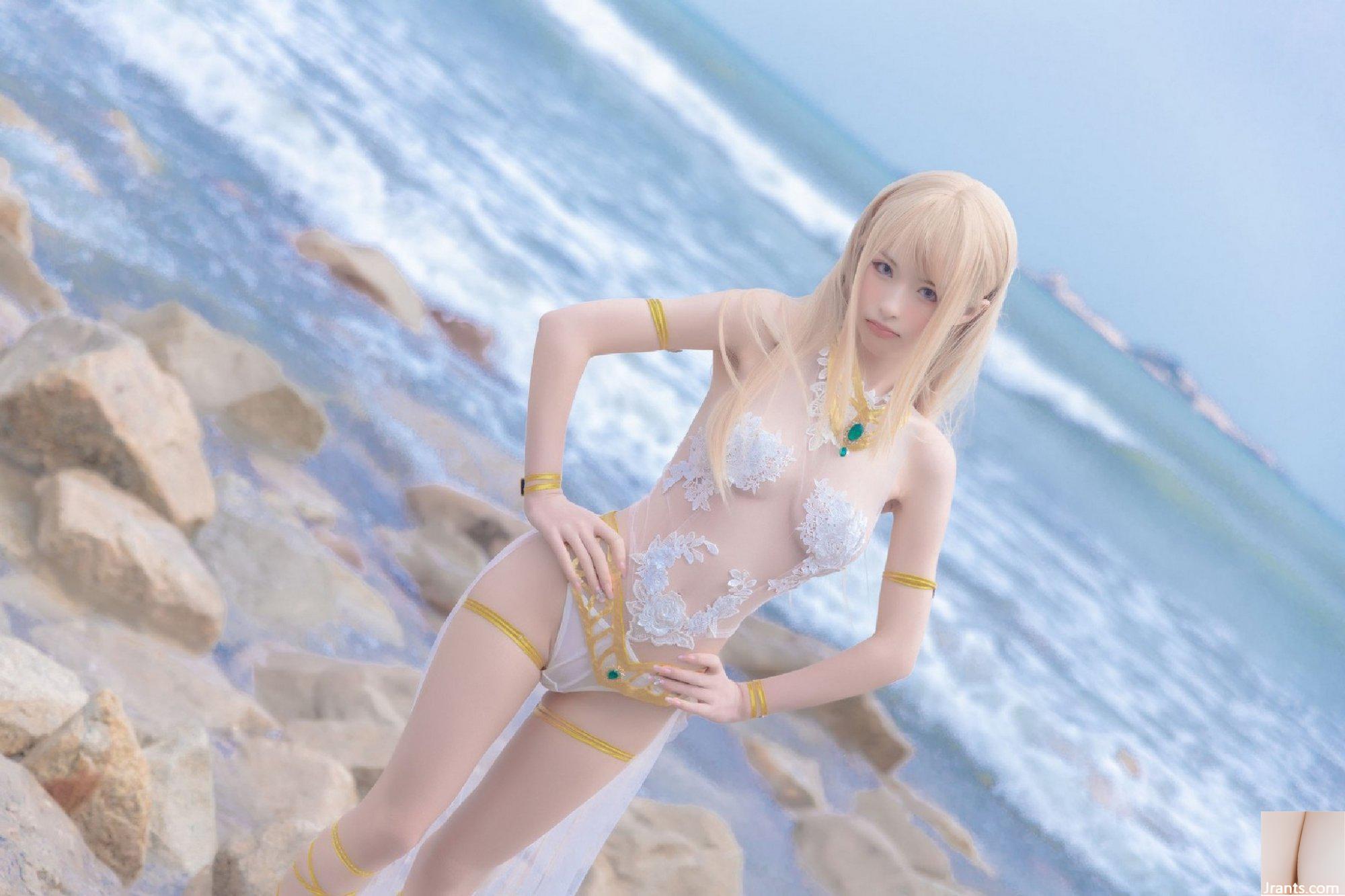 (Celebridade da Internet COSER) Probabilidade Yuno Shimizu – Mary Rose White Swimwear (33P)