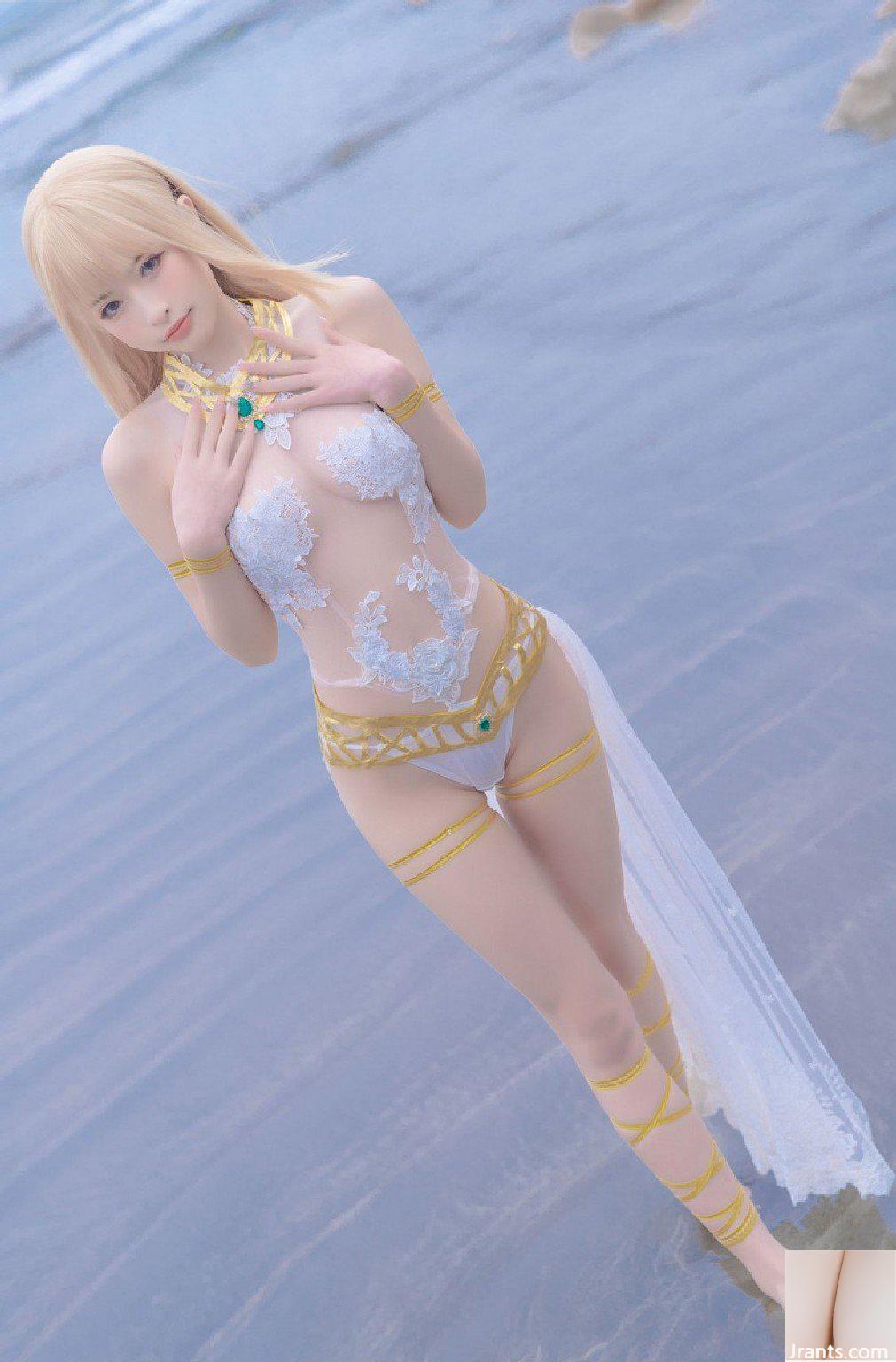 (Celebridade da Internet COSER) Probabilidade Yuno Shimizu – Mary Rose White Swimwear (33P)