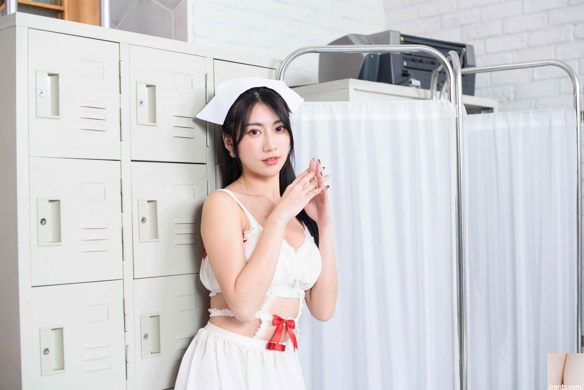 (Ekstra Kaki Cantik) Model kecantikan berkaki panjang Bijiujiu perawat kecil dengan sepatu hak tinggi dan kaki yang indah (99P)