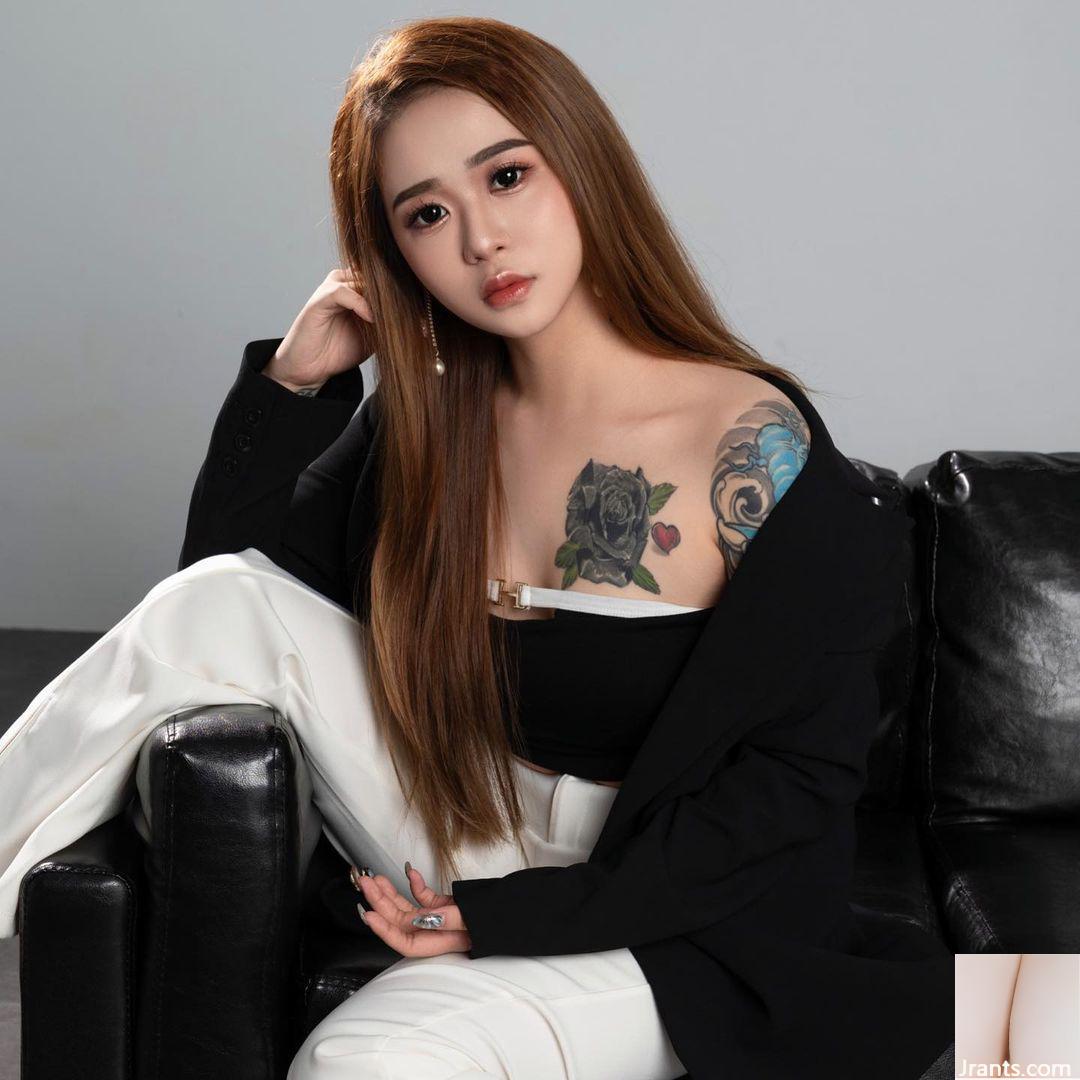 Sexy e sedutora “Shen Jiaqi” mostra a beleza bem desenvolvida de Meichen, que é fofa e charmosa (10P)