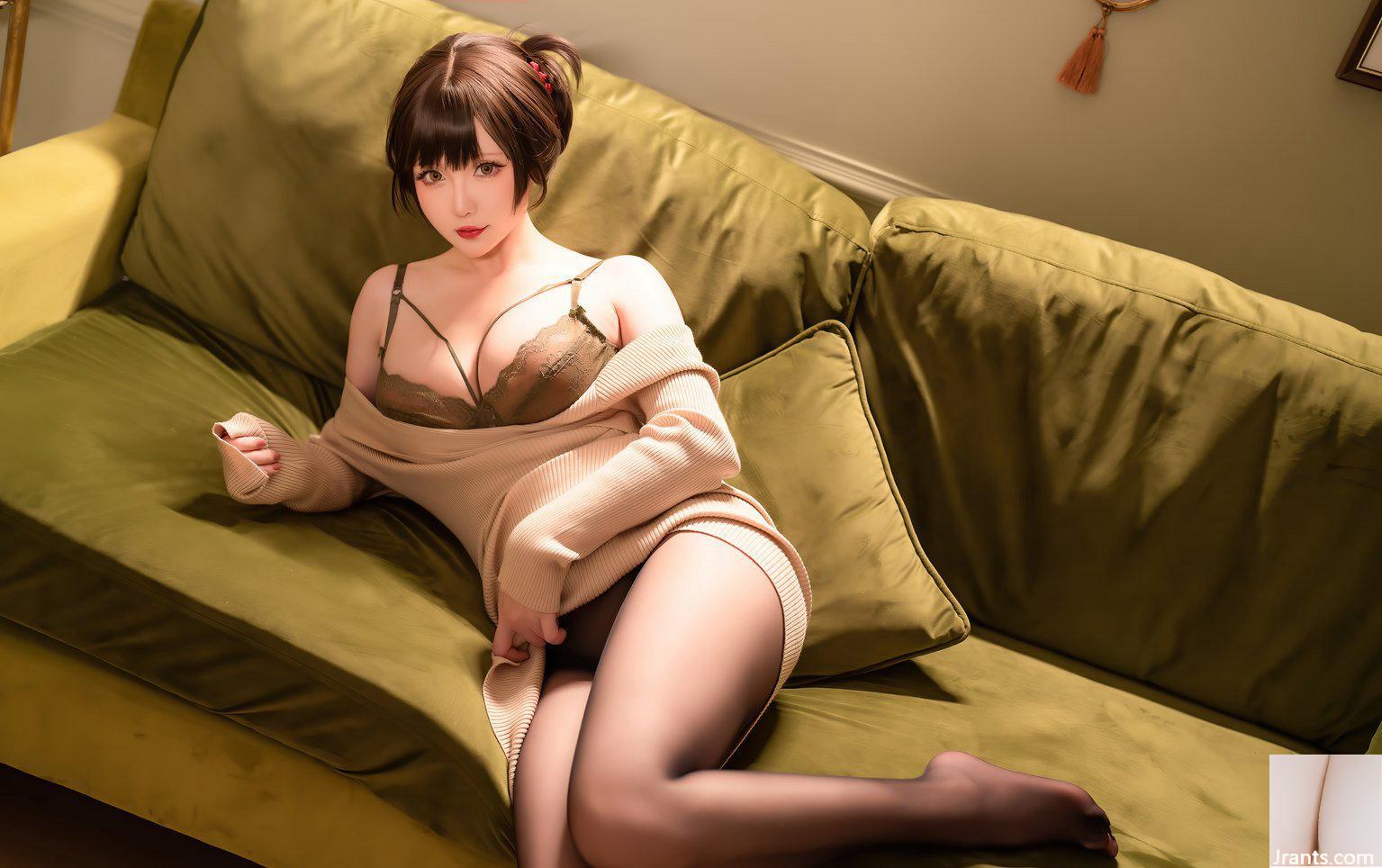 جوارب سوداء مثيرة لـ Xingzhi Chichi، ثديين ممتلئين وكبيرين، بشرة بيضاء مغرية، صورة تانغ التأثيرية (19P)
