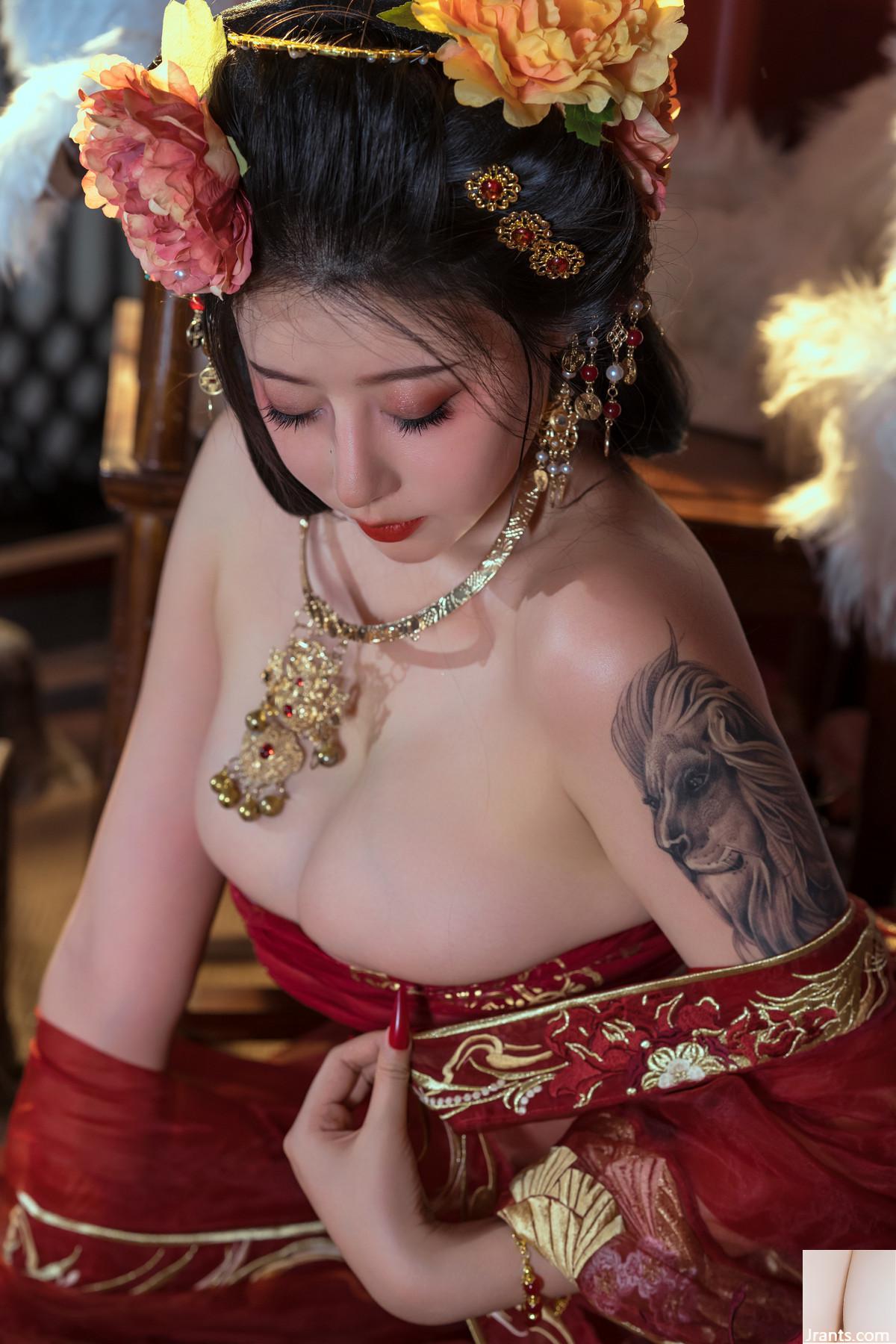 Coser beleza Yunxi Xi Naitao e Naixijiang bom bordel romance tema irmãs sexy vestido clássico mestre mostra figura rechonchuda foto sedutora