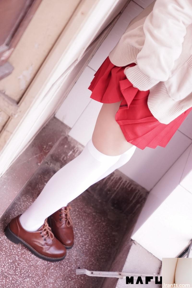 (MAFUYU) Loli Kameita Mafuyu Classroom Red Water K Chaussettes au-dessus du genou en soie (112P)