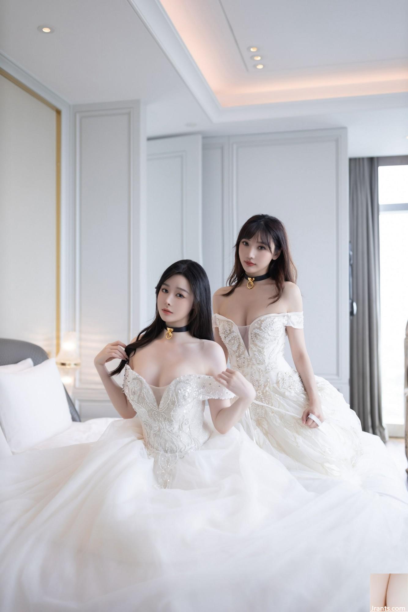 (Xiuren Fanwai) Xiuren Beauty Model Little Teassing &#038; Lu Yingxuan &#8222;Doppel Hochzeitskleid&#8220; (105p)