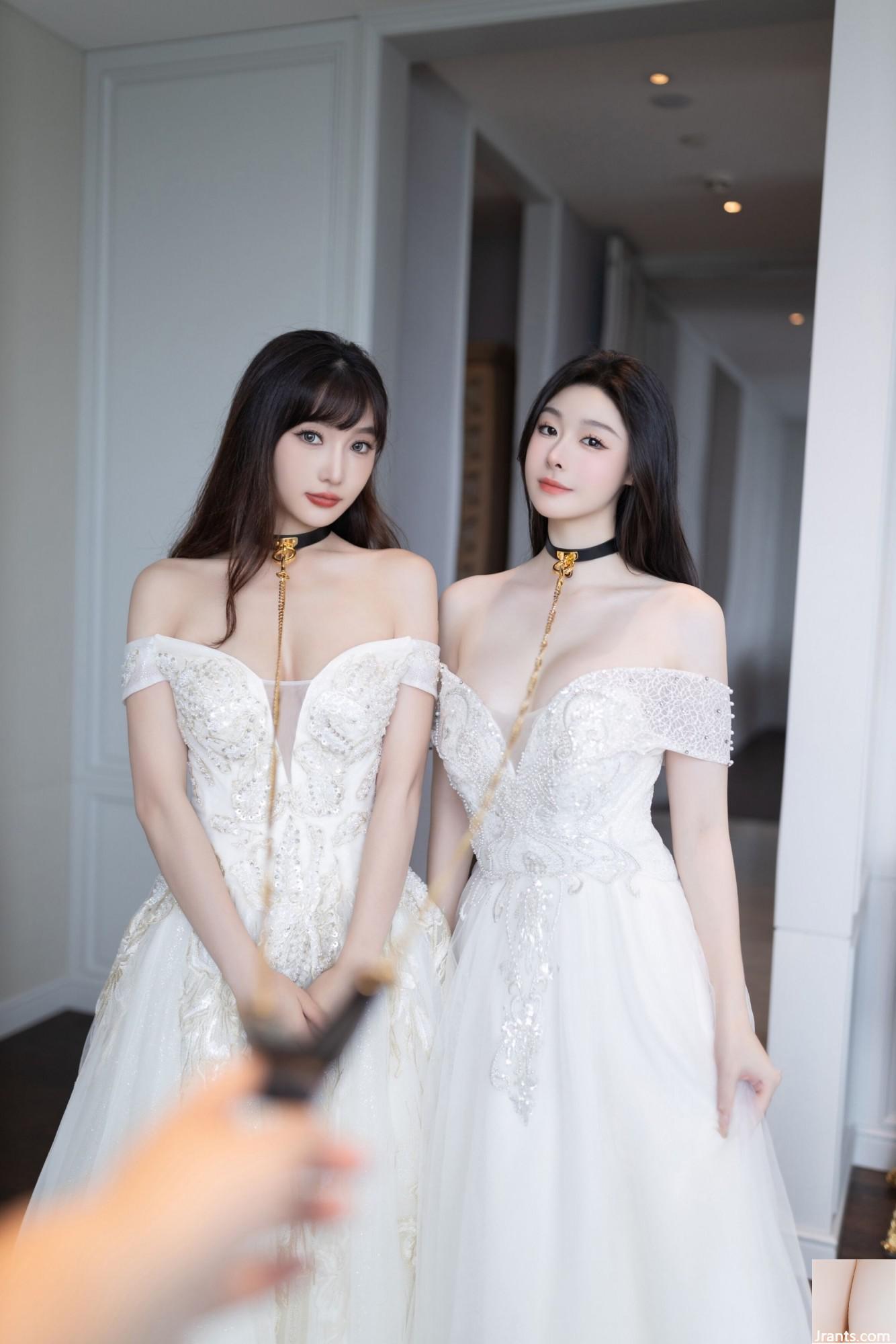 (Xiuren Fanwai) Xiuren Beauty Model Little Teassing &#038; Lu Yingxuan &#8222;Doppel Hochzeitskleid&#8220; (105p)