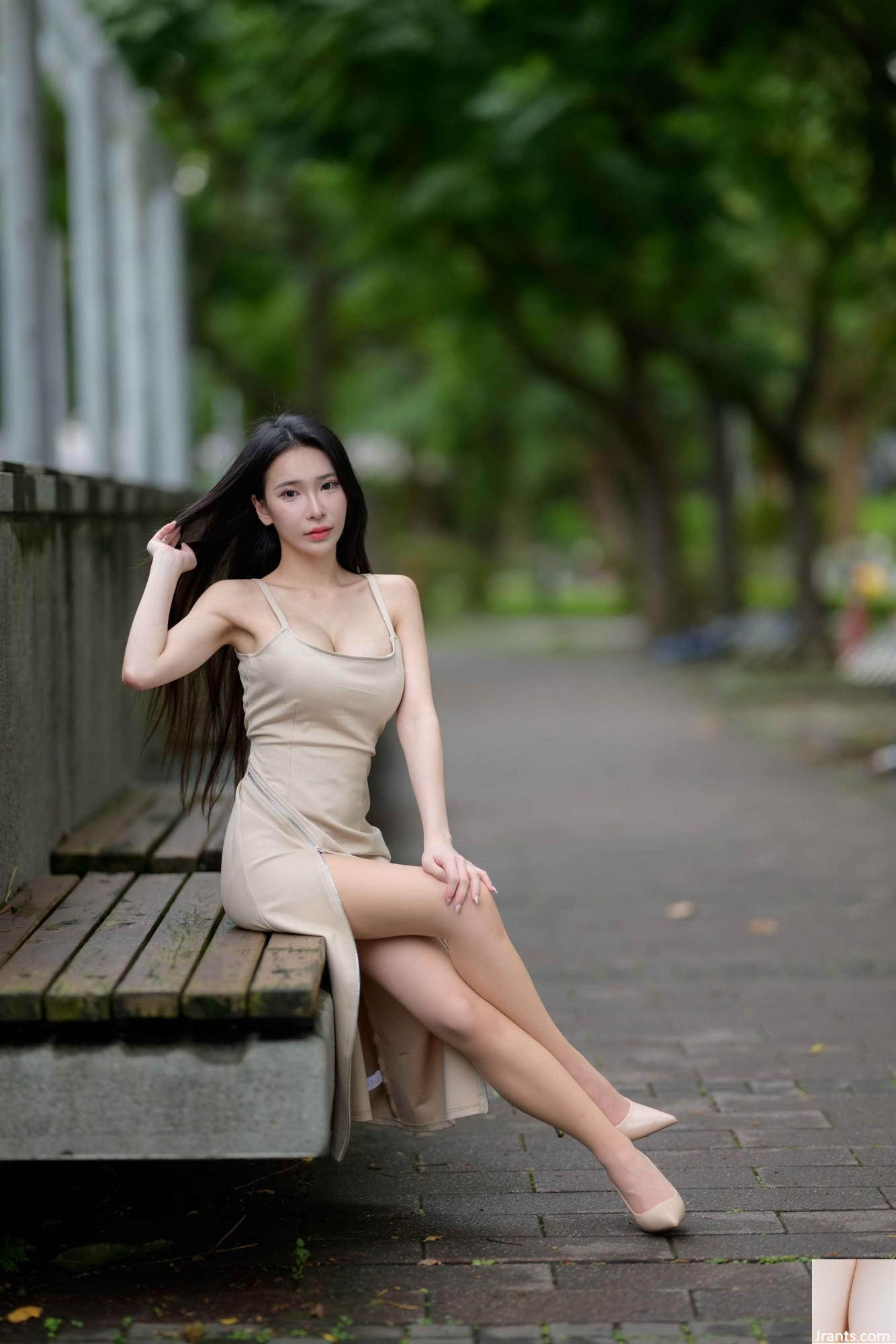 (လှပသောခြေထောက်များအပို) Long-Legged Model Yunas High-Slit Long စကတ်များ (128p)