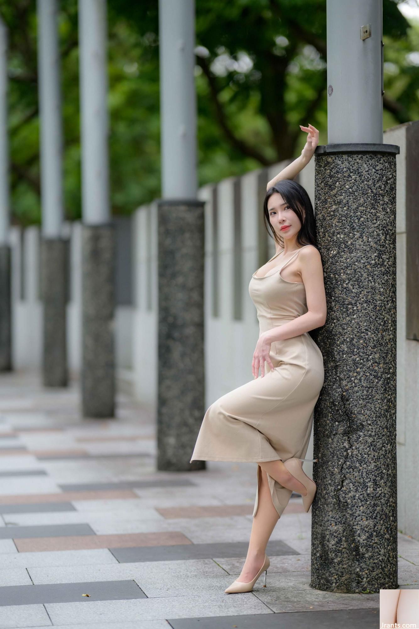 (လှပသောခြေထောက်များအပို) Long-Legged Model Yunas High-Slit Long စကတ်များ (128p)