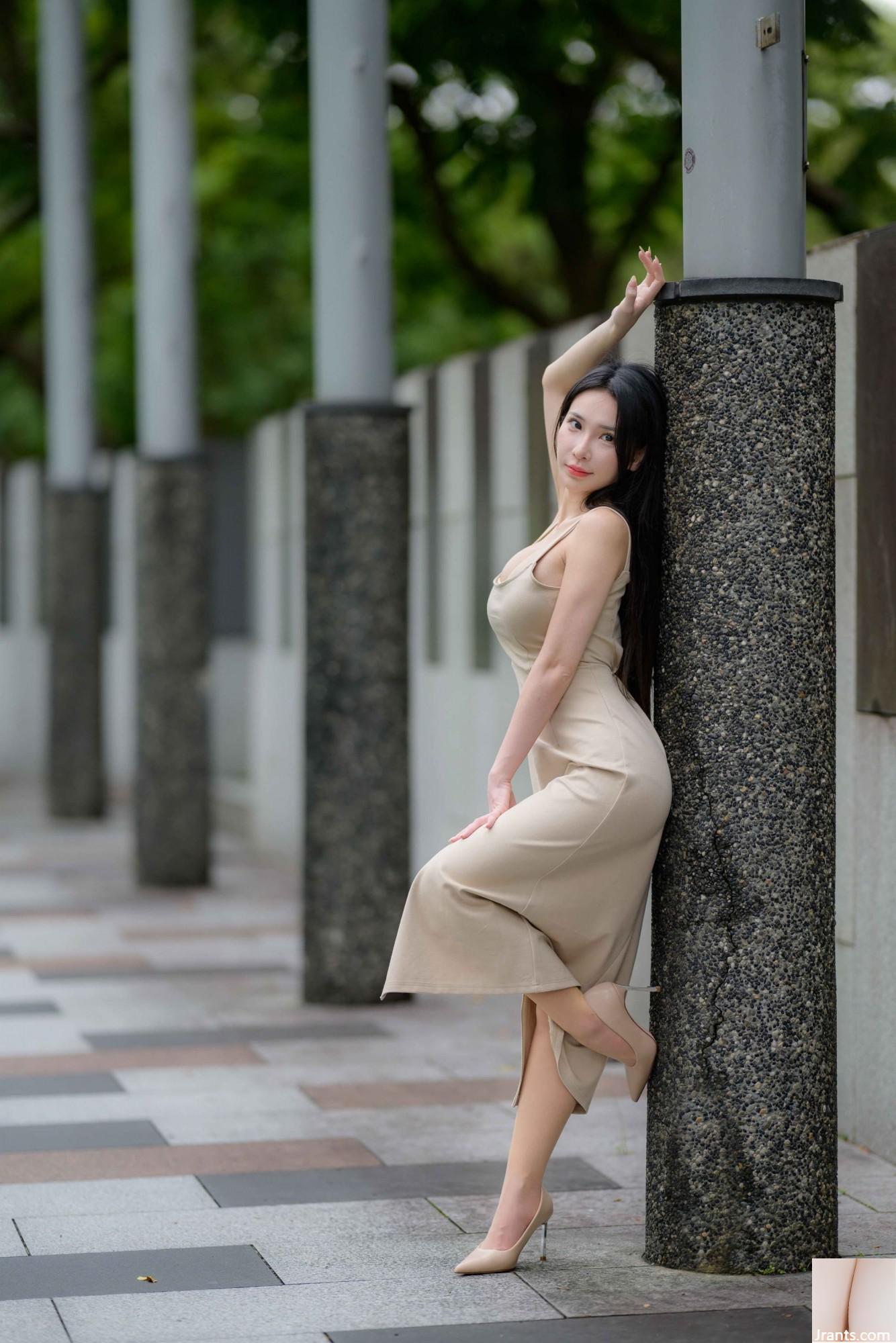 (လှပသောခြေထောက်များအပို) Long-Legged Model Yunas High-Slit Long စကတ်များ (128p)