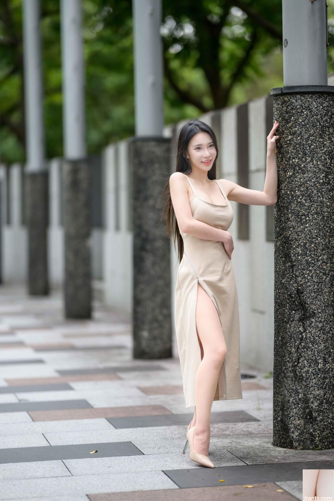 (လှပသောခြေထောက်များအပို) Long-Legged Model Yunas High-Slit Long စကတ်များ (128p)