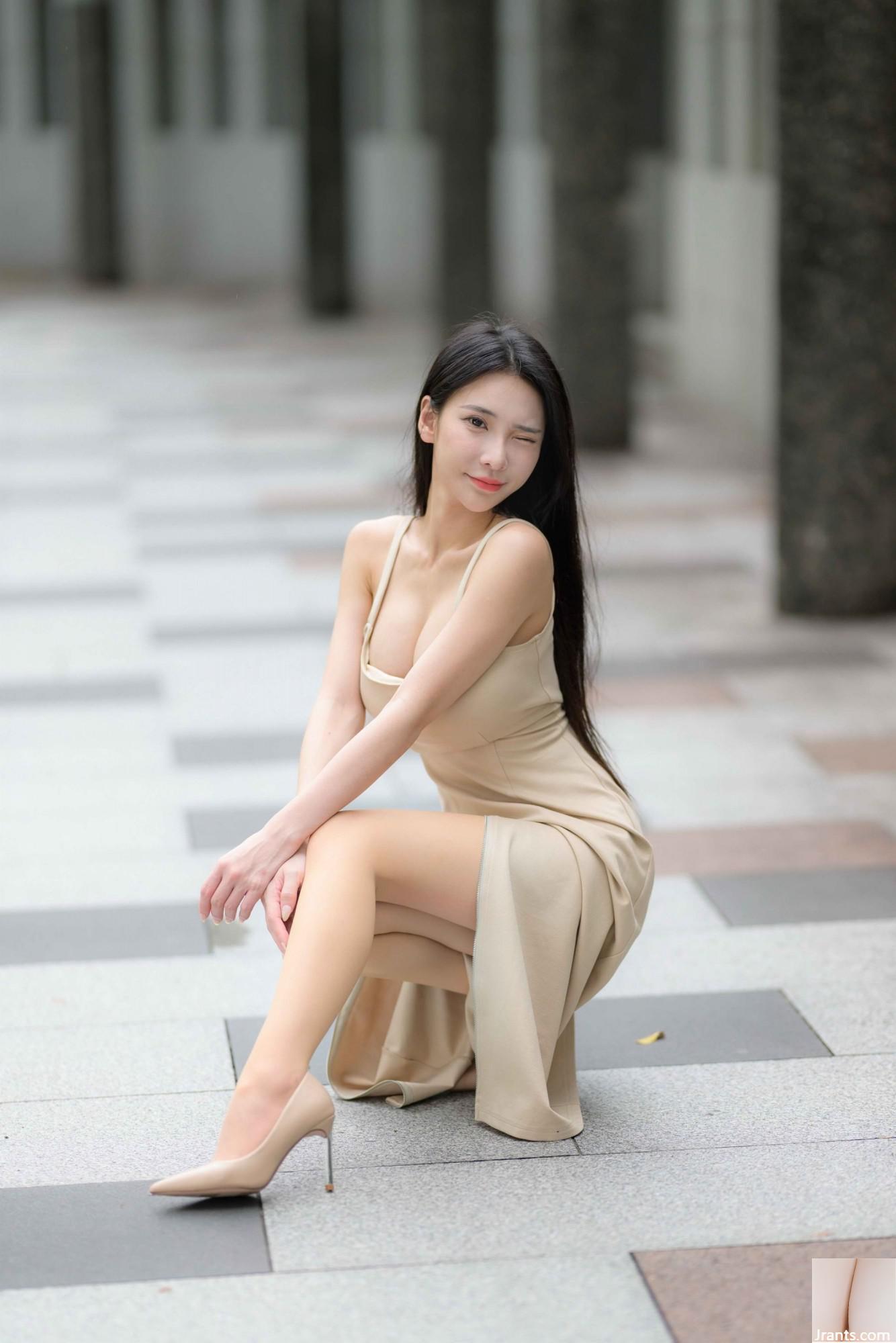 (လှပသောခြေထောက်များအပို) Long-Legged Model Yunas High-Slit Long စကတ်များ (128p)