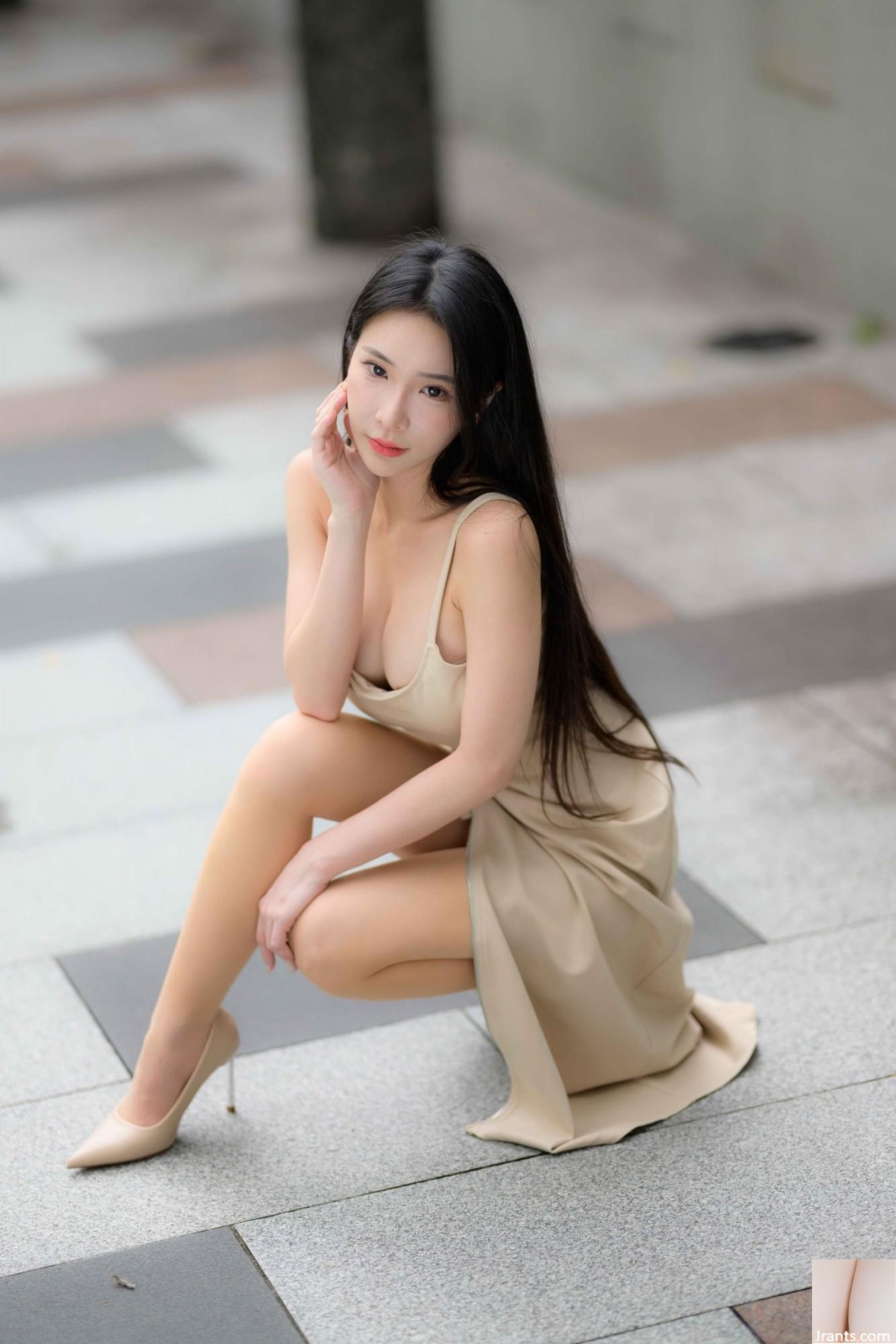 (လှပသောခြေထောက်များအပို) Long-Legged Model Yunas High-Slit Long စကတ်များ (128p)