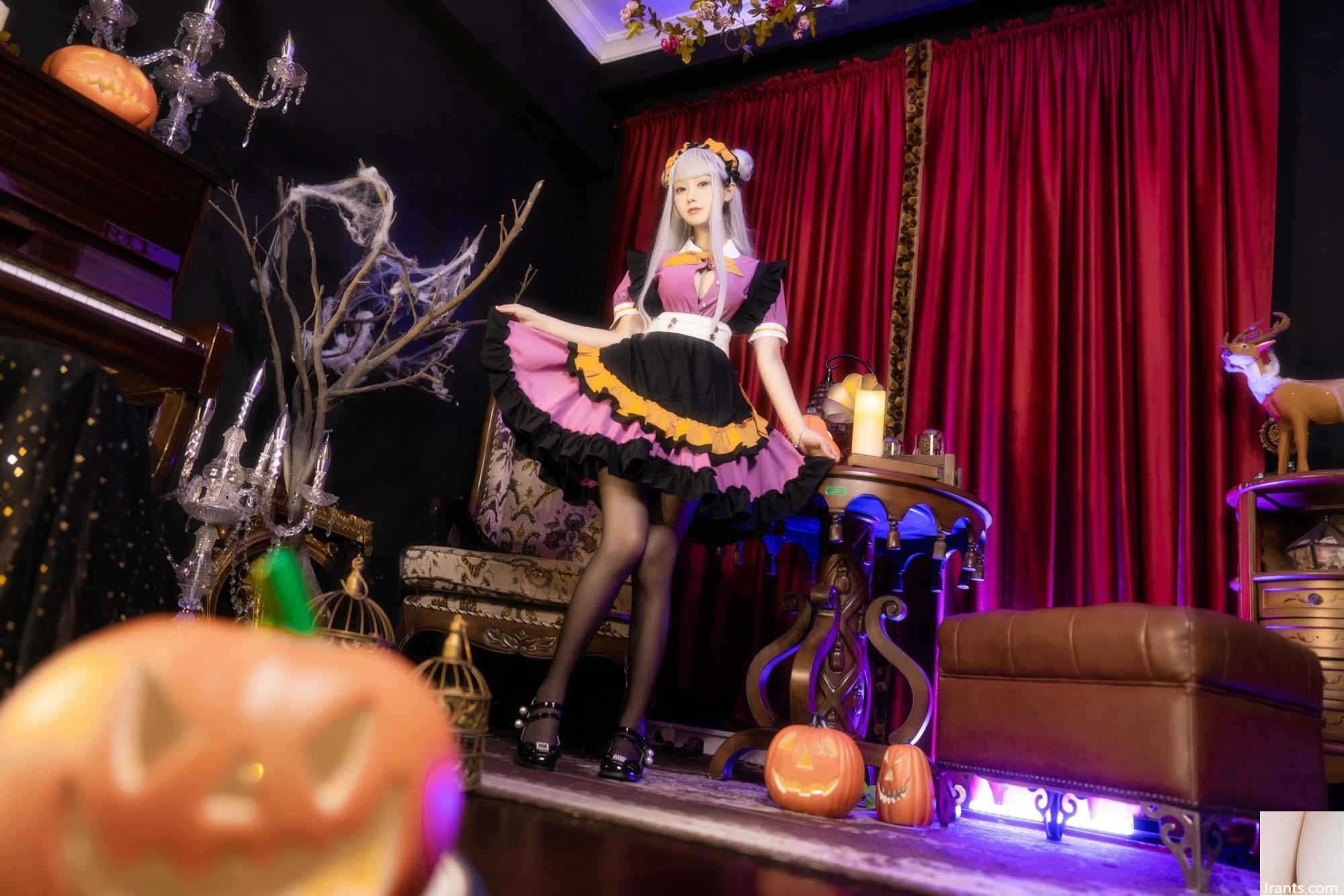 (Coleção da Internet) Garota do bem -estar Mimi Hanyu &#8220;Halloween Black Silk Maid&#8221; exclusivo VIP (36p)