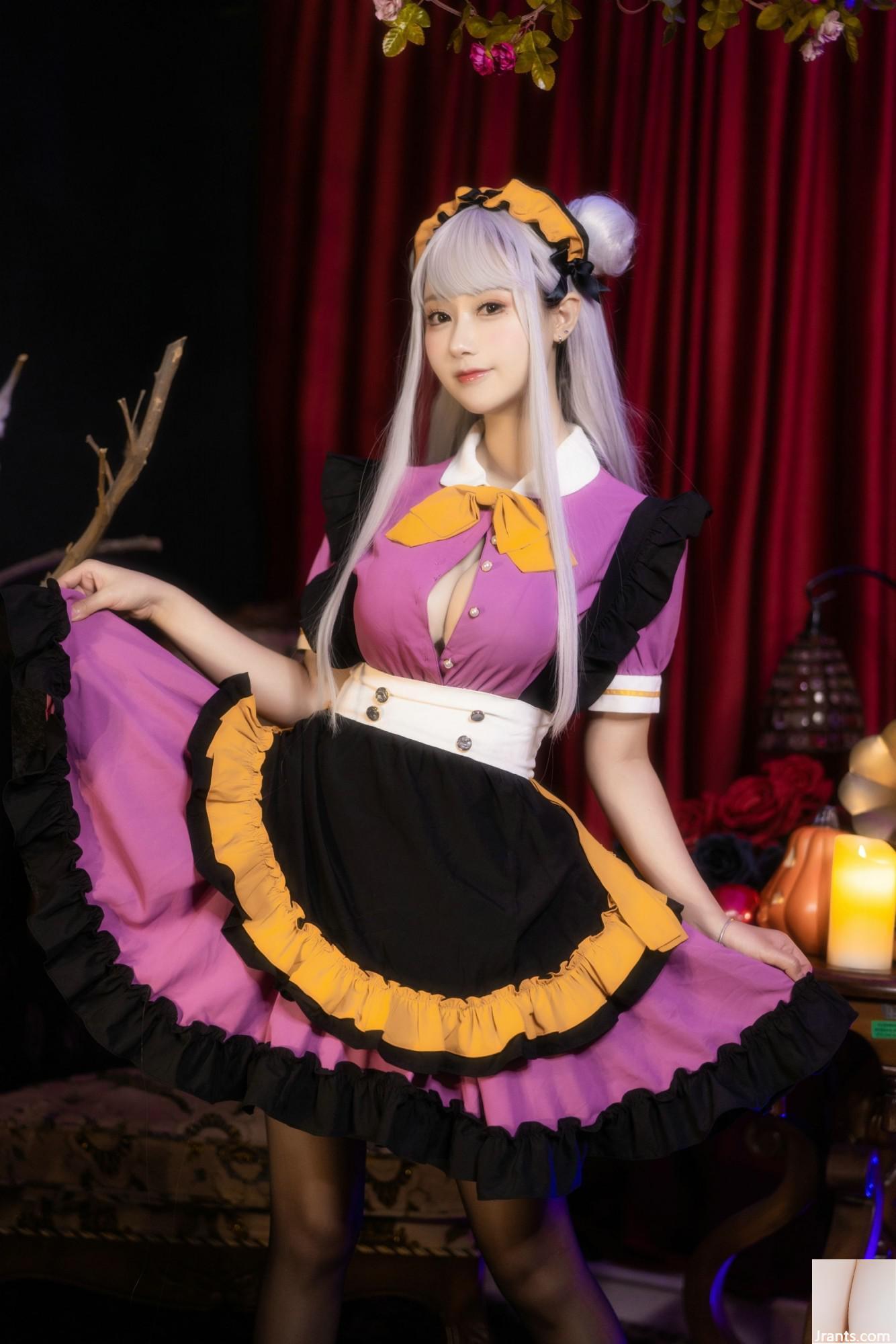 (Coleção da Internet) Garota do bem -estar Mimi Hanyu &#8220;Halloween Black Silk Maid&#8221; exclusivo VIP (36p)