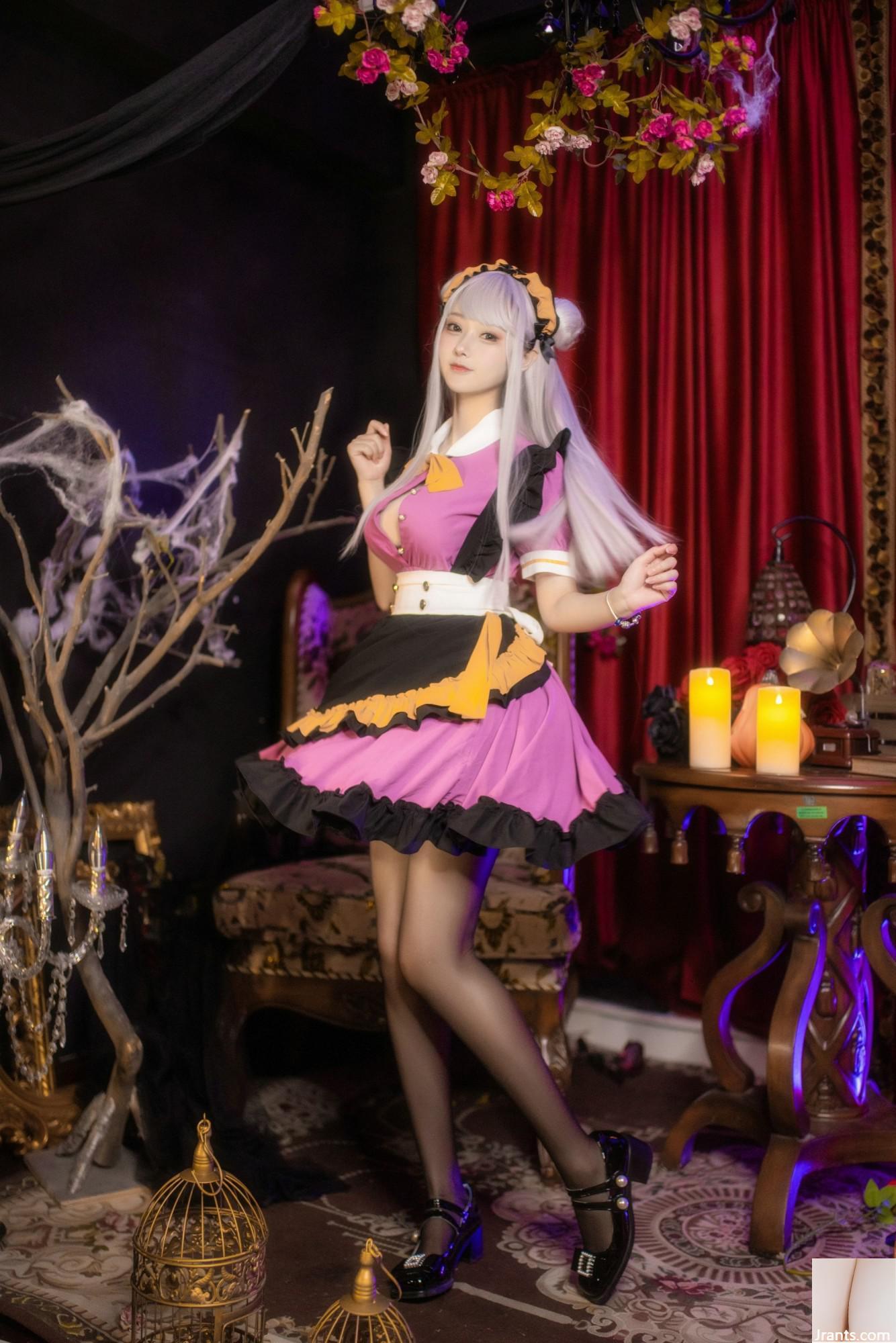 (Coleção da Internet) Garota do bem -estar Mimi Hanyu &#8220;Halloween Black Silk Maid&#8221; exclusivo VIP (36p)