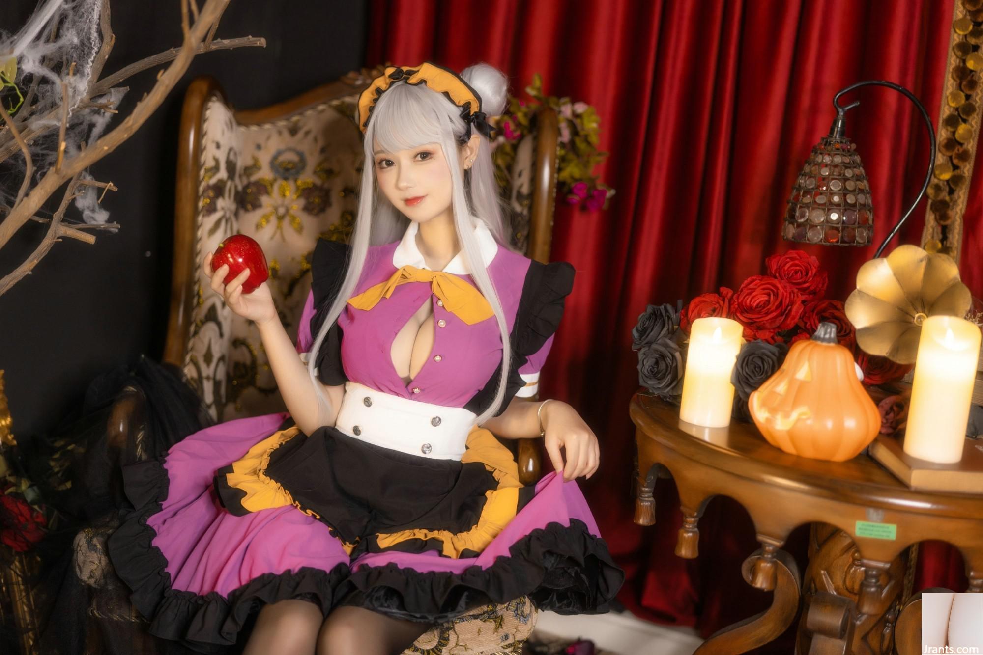 (Coleção da Internet) Garota do bem -estar Mimi Hanyu &#8220;Halloween Black Silk Maid&#8221; exclusivo VIP (36p)