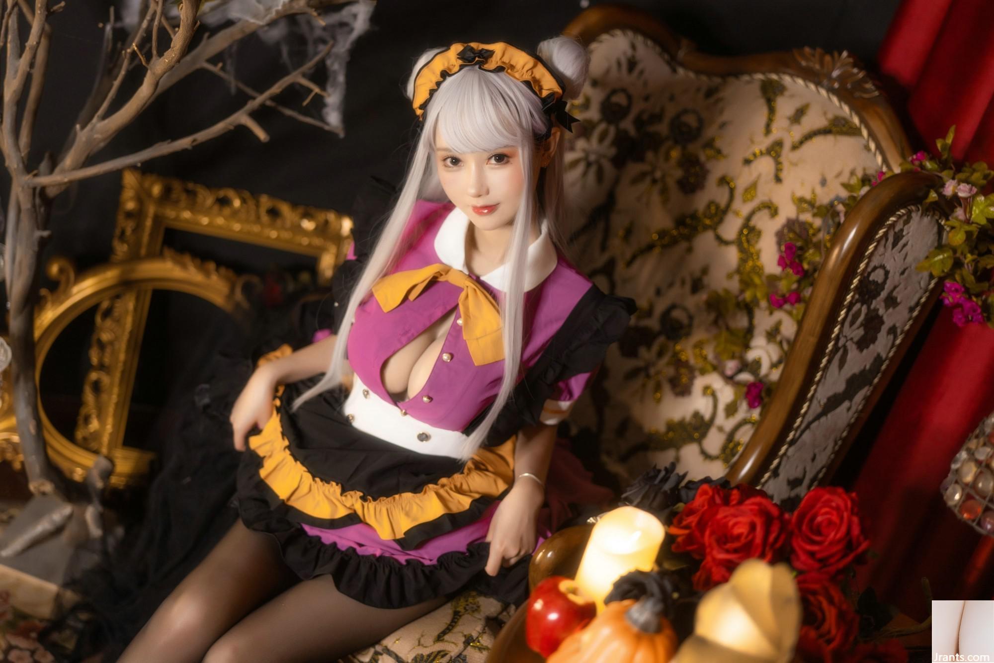 (Coleção da Internet) Garota do bem -estar Mimi Hanyu &#8220;Halloween Black Silk Maid&#8221; exclusivo VIP (36p)