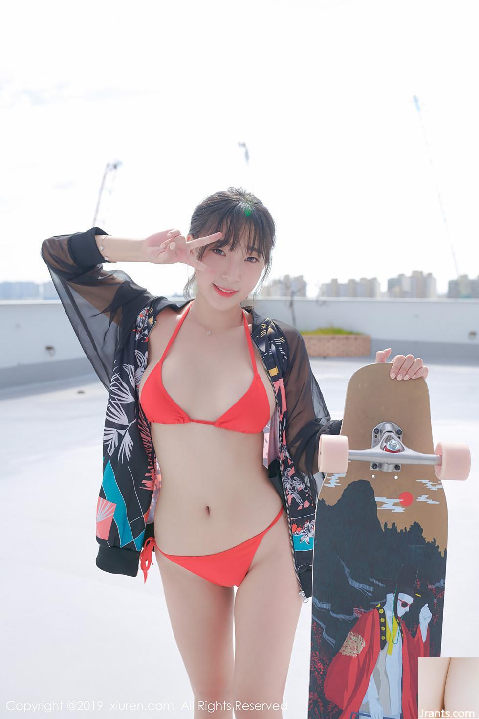 Qingqing&#39;s Private Private Swinger + Outdoor Red Bikini သည်ပြီးပြည့်စုံသောခန္ဓာကိုယ် sexy ဓာတ်ပုံ (44p)