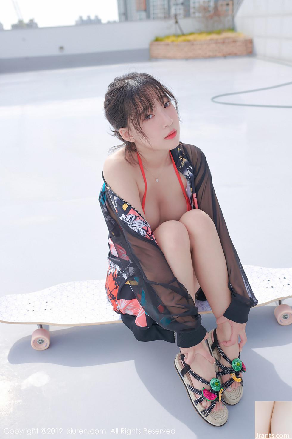 Qingqing&#39;s Private Private Swinger + Outdoor Red Bikini သည်ပြီးပြည့်စုံသောခန္ဓာကိုယ် sexy ဓာတ်ပုံ (44p)