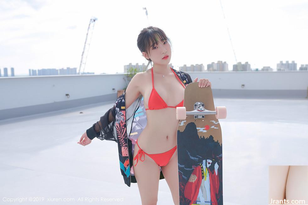 Qingqing&#39;s Private Private Swinger + Outdoor Red Bikini သည်ပြီးပြည့်စုံသောခန္ဓာကိုယ် sexy ဓာတ်ပုံ (44p)