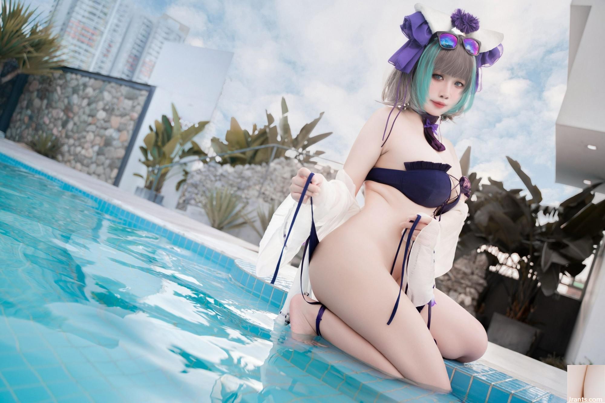 (مجموعة على الإنترنت) Girl Girl Sadako Peach &#8220;Cheshire Swimsuit&#8221; VIP الحصري (64p)