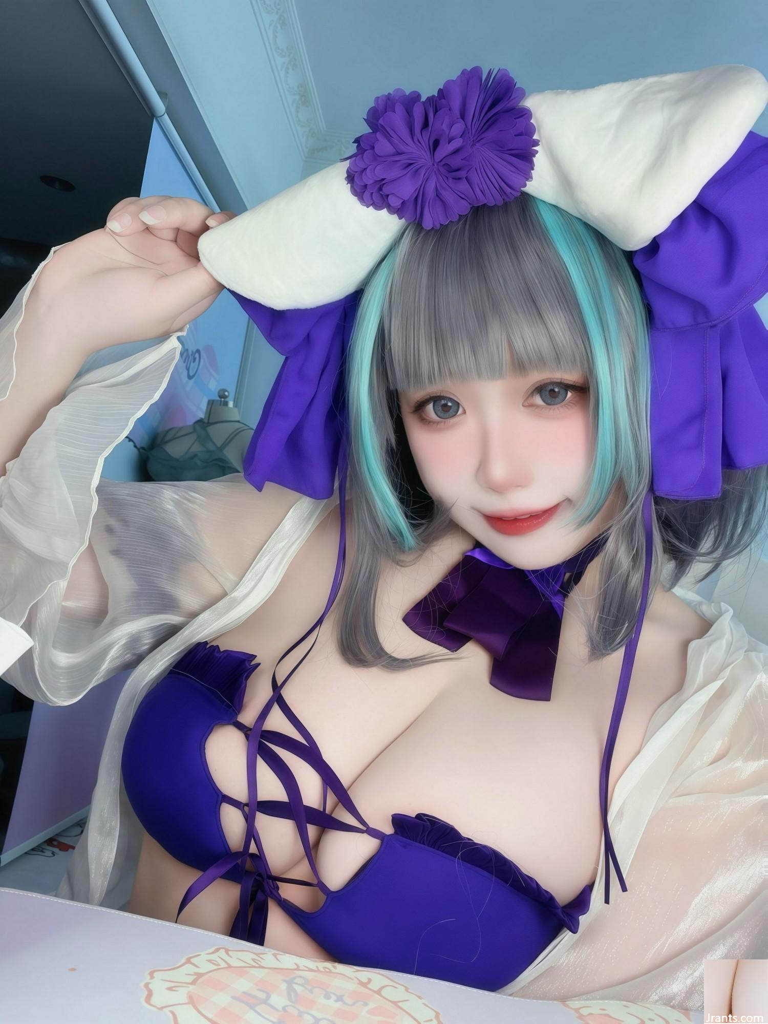 (مجموعة على الإنترنت) Girl Girl Sadako Peach &#8220;Cheshire Swimsuit&#8221; VIP الحصري (64p)