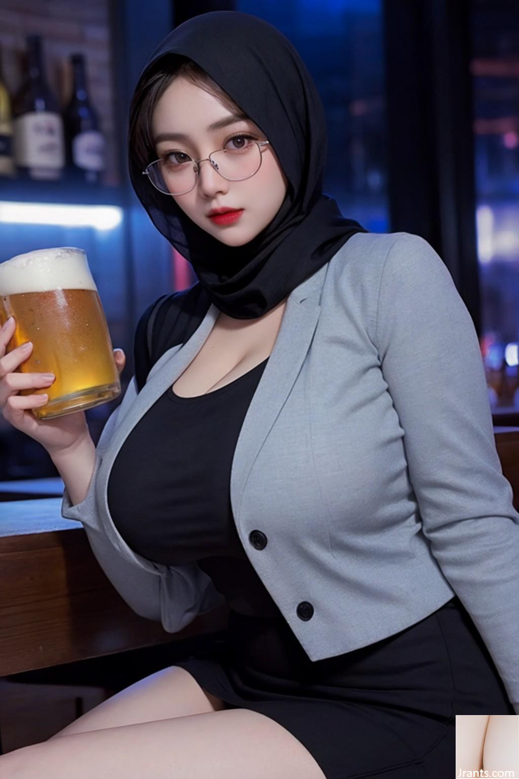 Hijab in der Bar