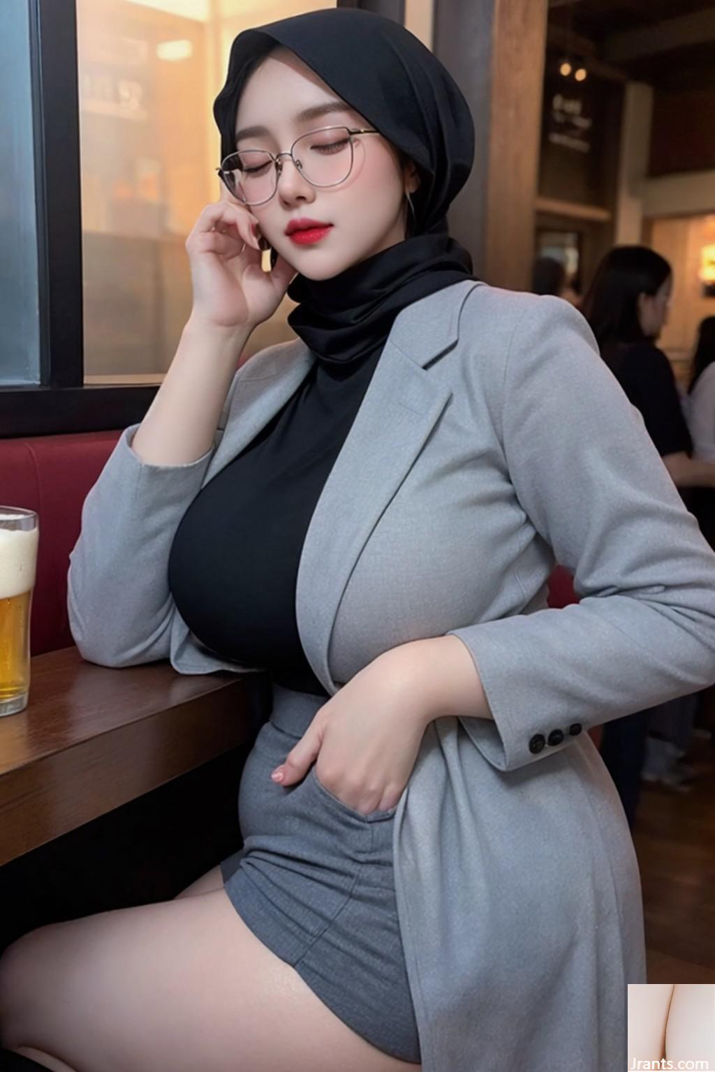 Hijab in der Bar