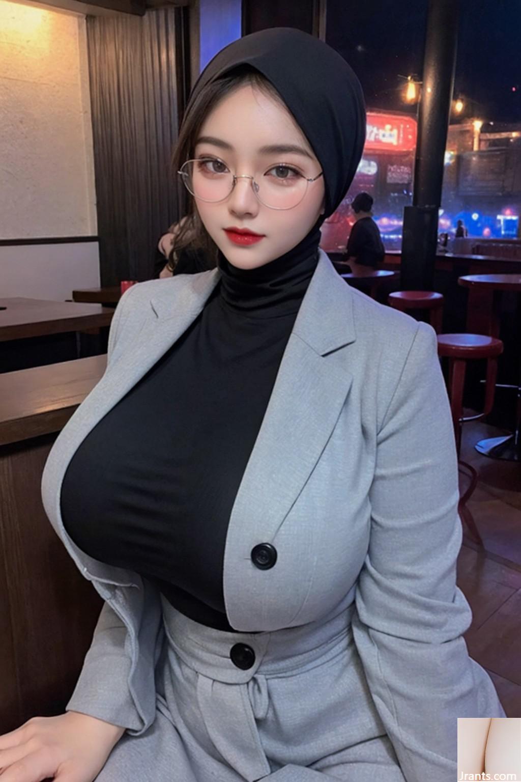 Hijab in der Bar