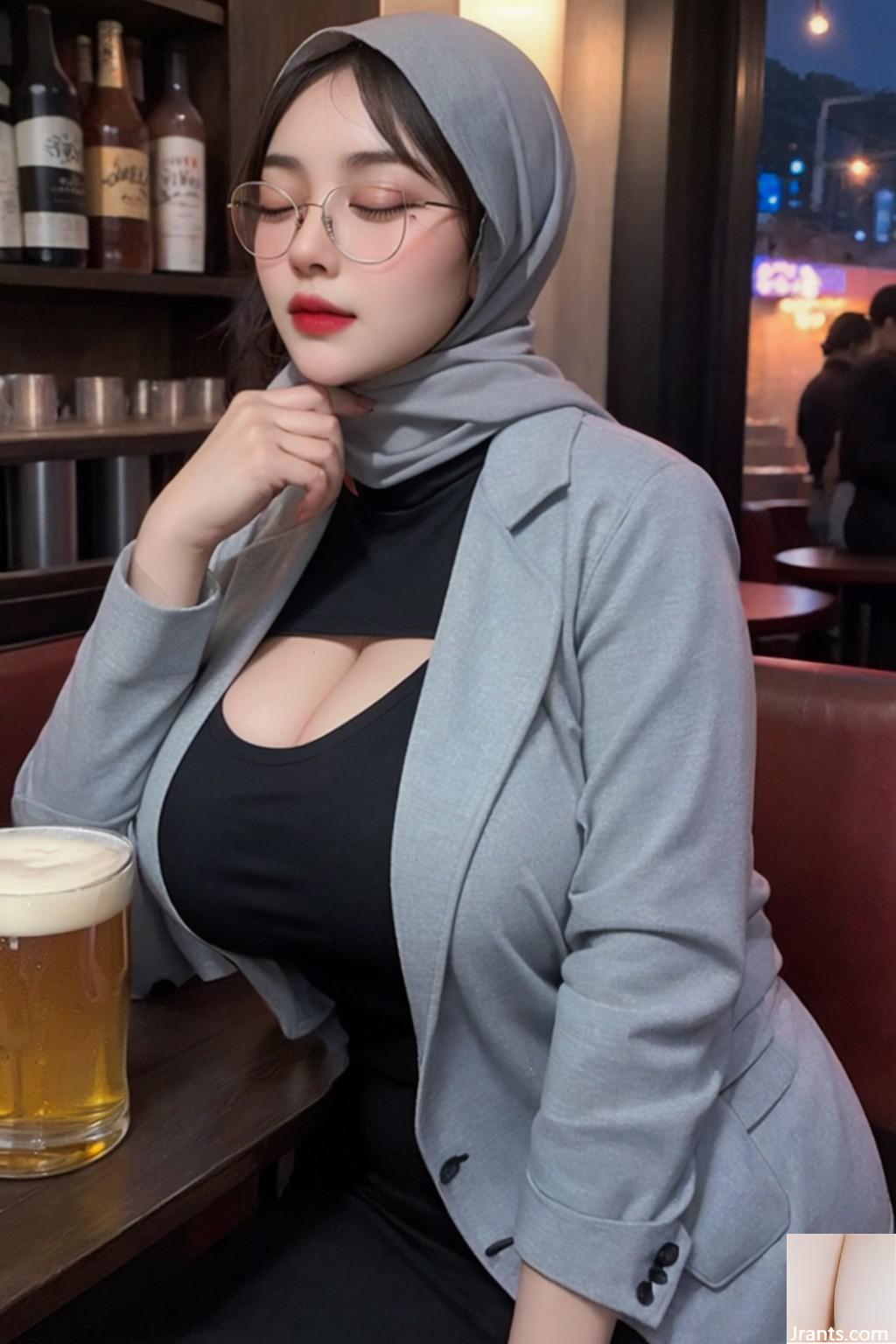 Hijab in der Bar