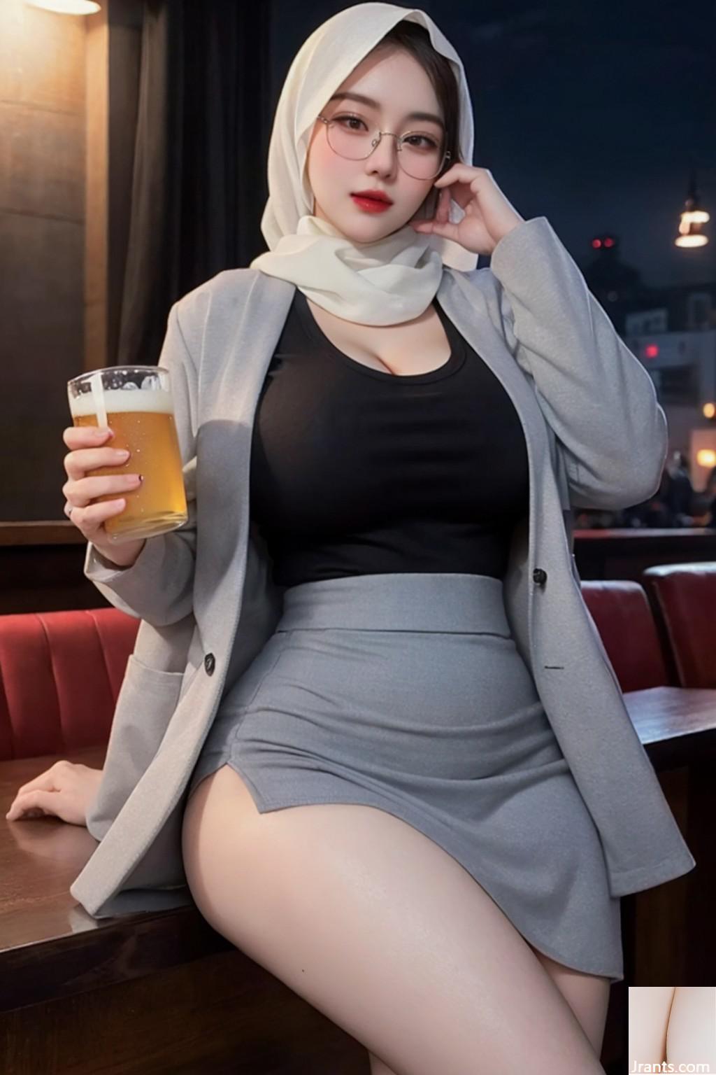 Hijab in der Bar