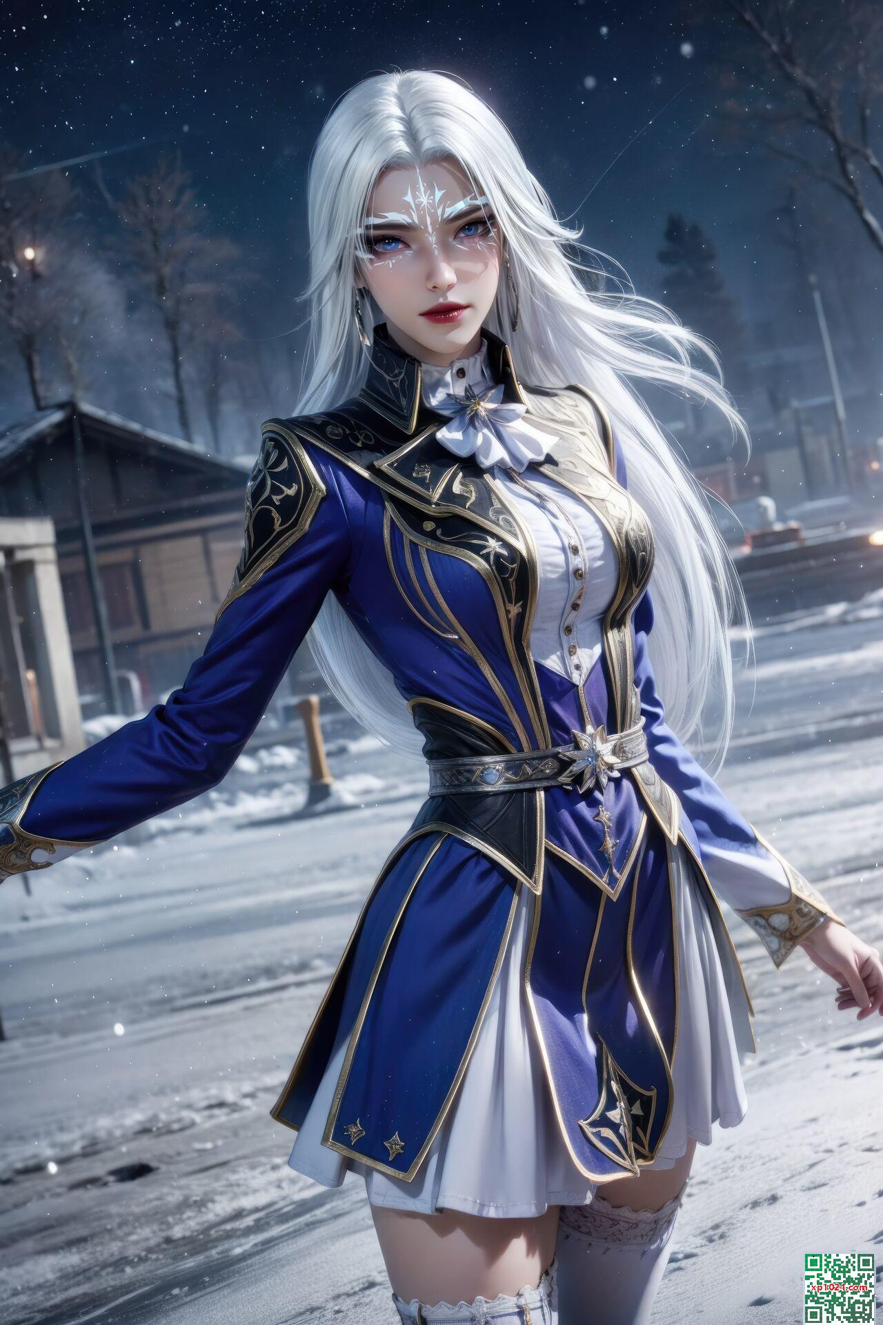 (AI généré) Le tangmen sans égal Ling Luochen White Hair 2