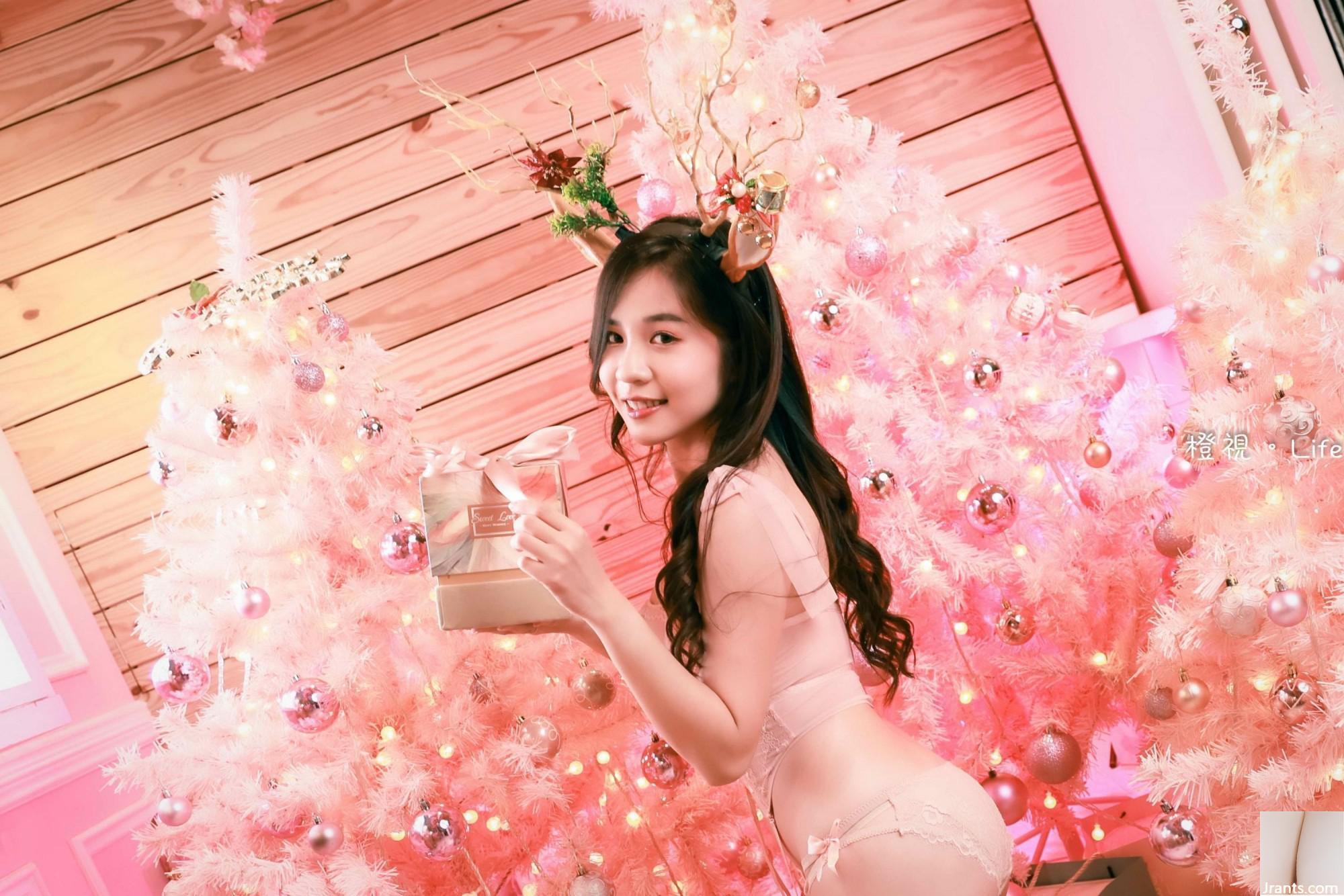 (الفصل الإضافي من الأرجل الجميلة) طراز Xiaoyou Pink Vest High Vest High Cheels Beautiful Cheels