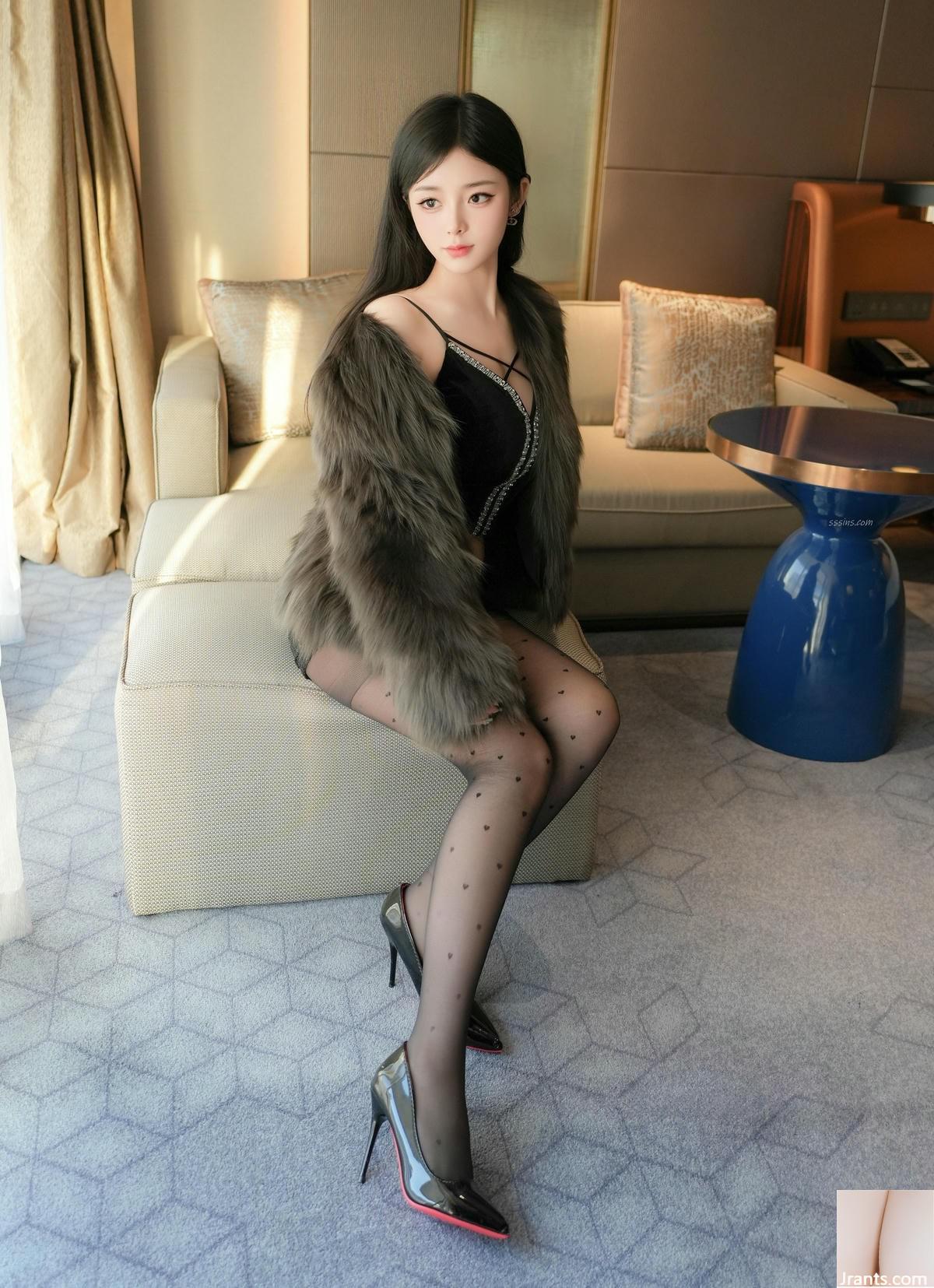(İnternette Koleksiyon) YouJiang Xiuren Modeli Yuvarlak Yeşim ve Siyah İpek Günaha (88p)