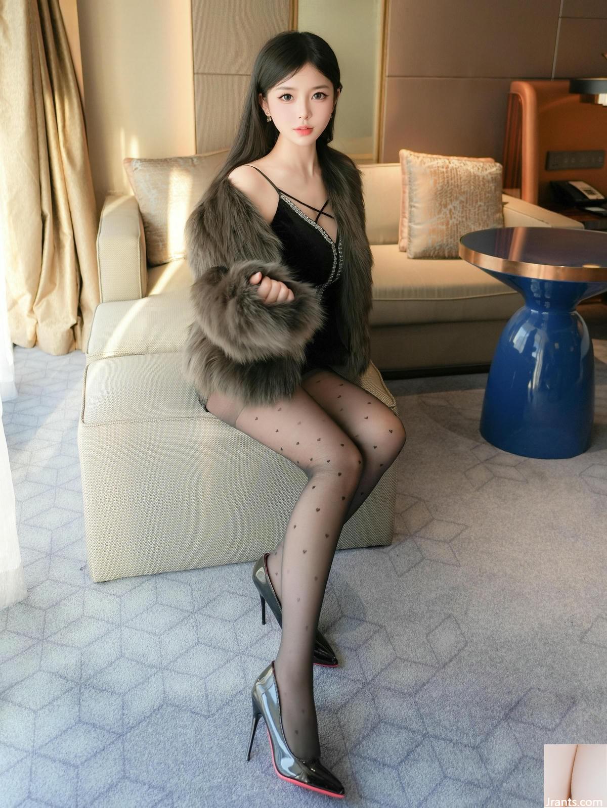 (İnternette Koleksiyon) YouJiang Xiuren Modeli Yuvarlak Yeşim ve Siyah İpek Günaha (88p)