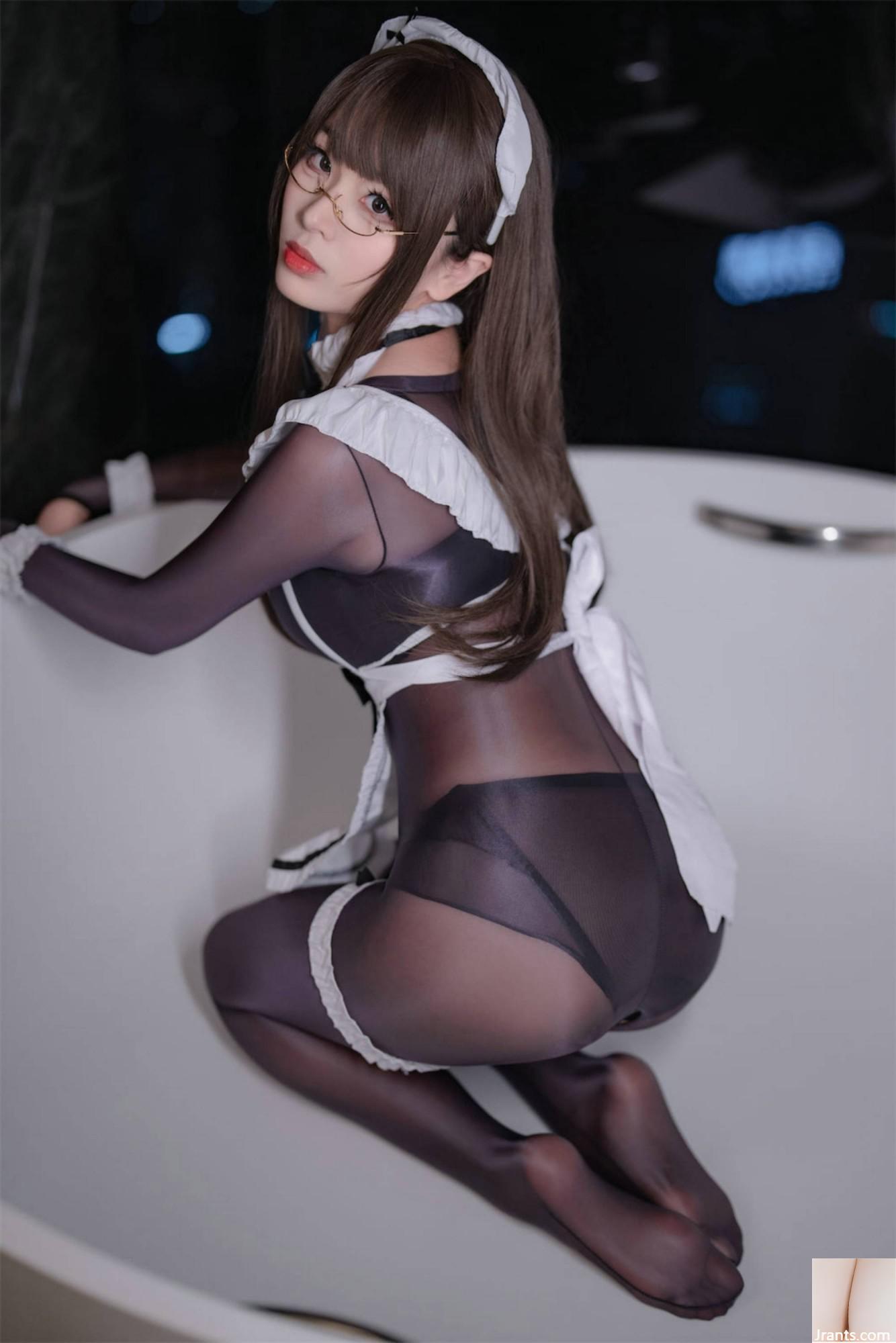 (Koleksi di Internet) Gadis Kesejahteraan Xuan Xiao Suster Senior &#8220;Black Silk Maid&#8221; Exclusive (94P)