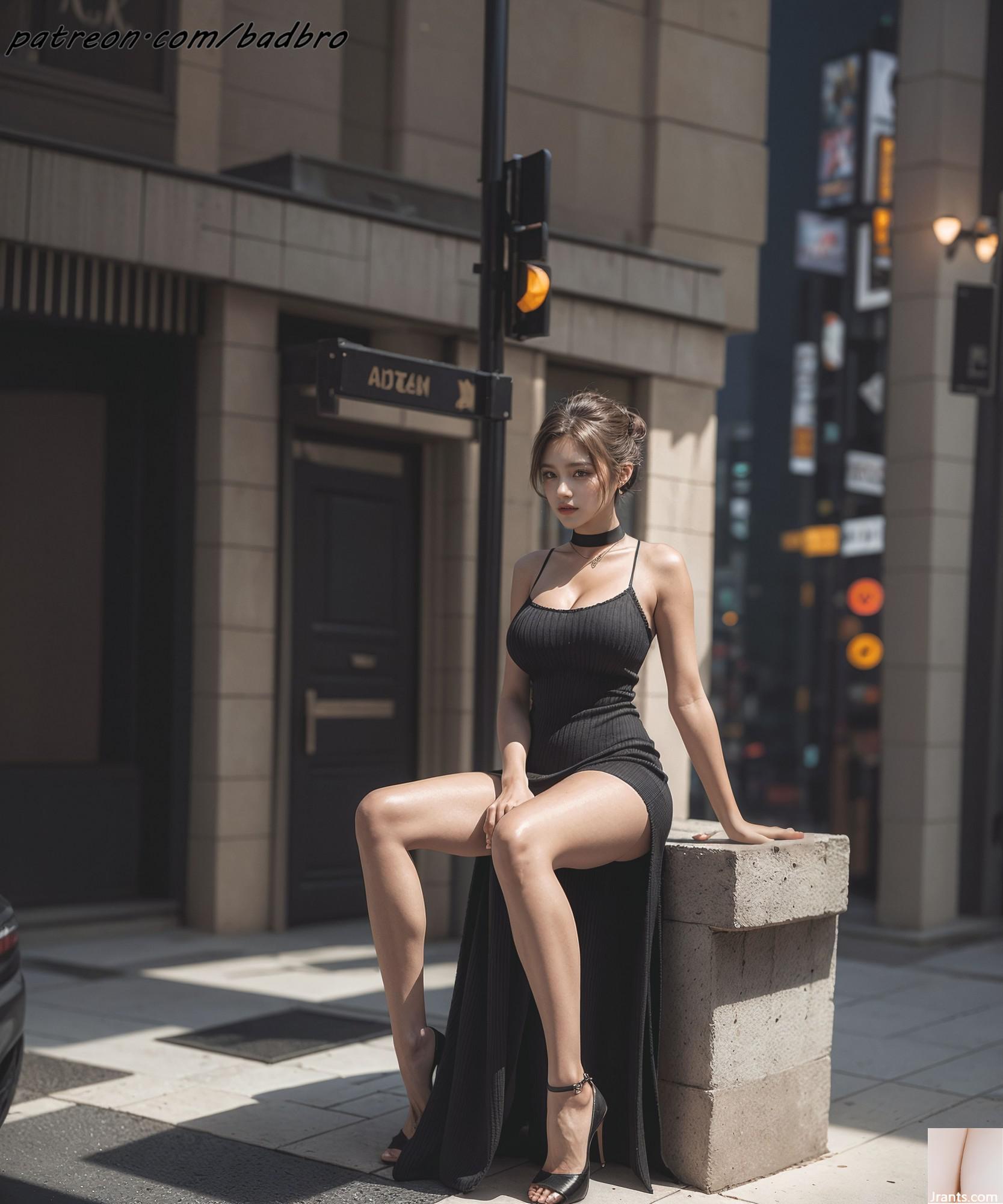 Badbro_side -Schlitzkleid zurück