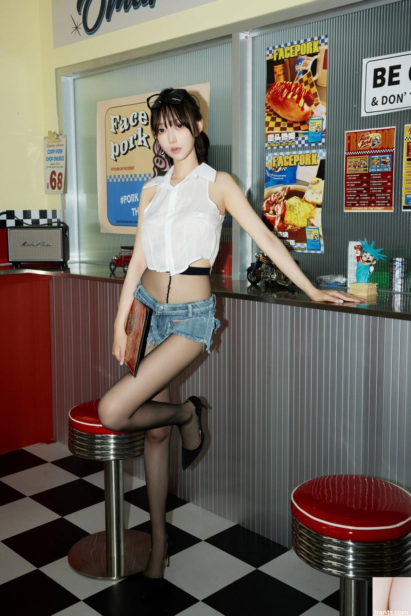 (Xiuren Extra) Le magnifique modèle de Xiuren Yueeryue « American Waiter » (97p)