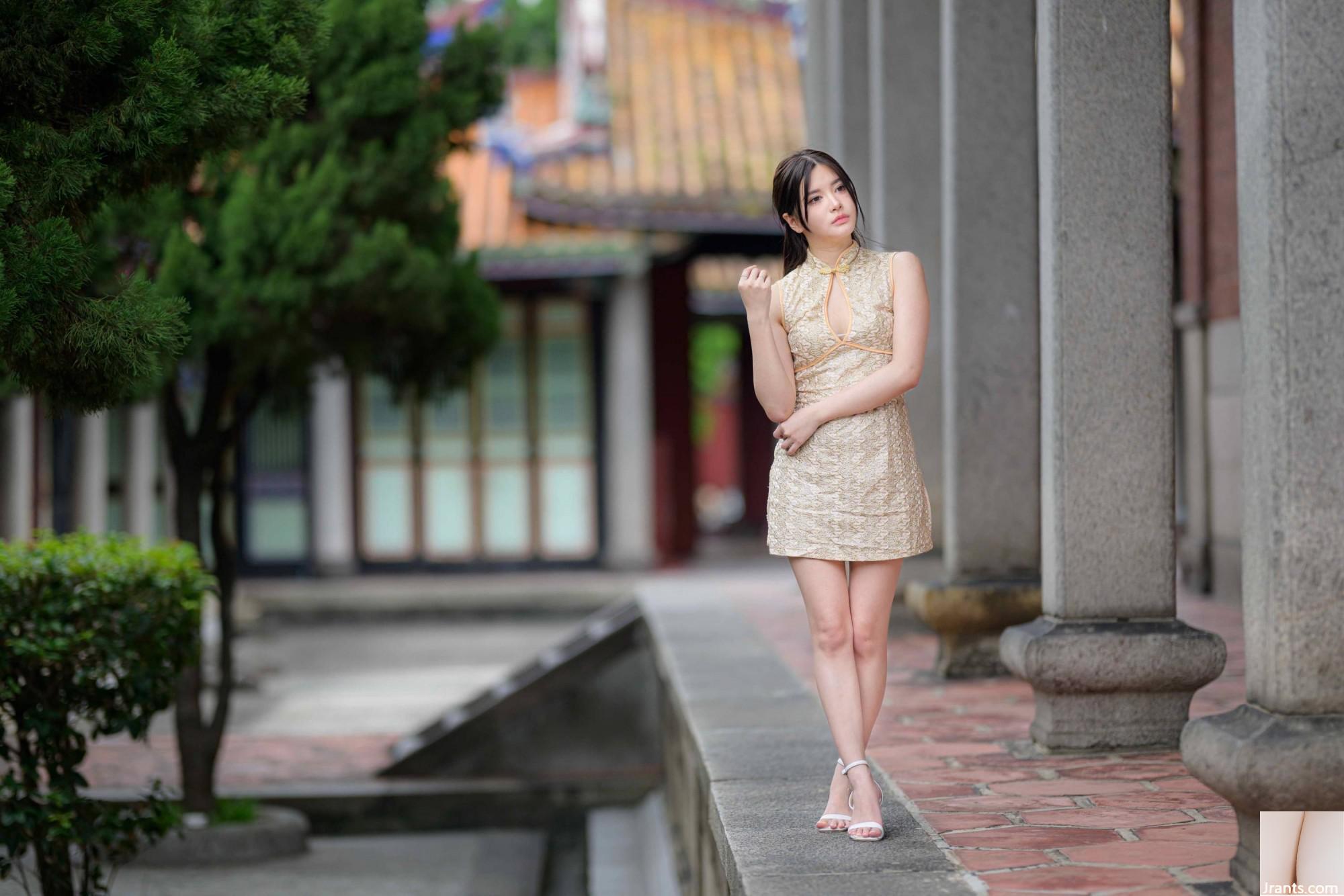 (Bab ekstra kaki cantik) model berkaki panjang aurora pendek cheongsam bertumit tinggi kaki indah 3 (71p)