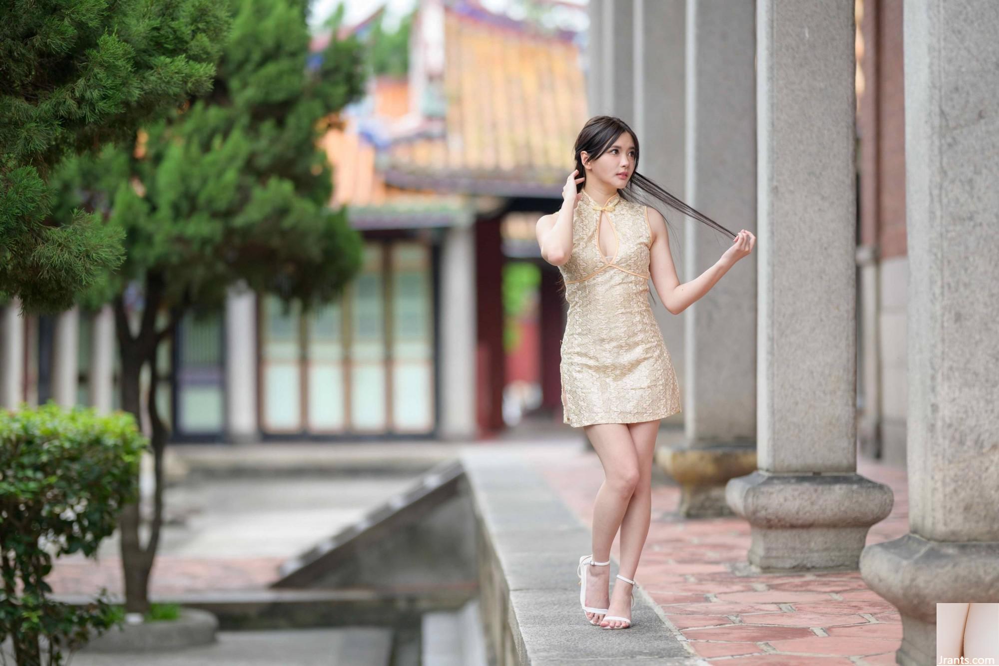(Bab ekstra kaki cantik) model berkaki panjang aurora pendek cheongsam bertumit tinggi kaki indah 3 (71p)