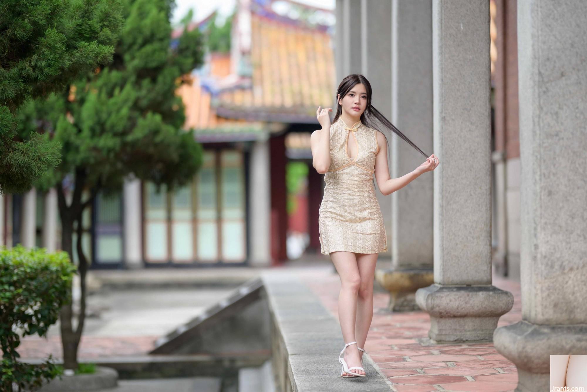(Bab ekstra kaki cantik) model berkaki panjang aurora pendek cheongsam bertumit tinggi kaki indah 3 (71p)