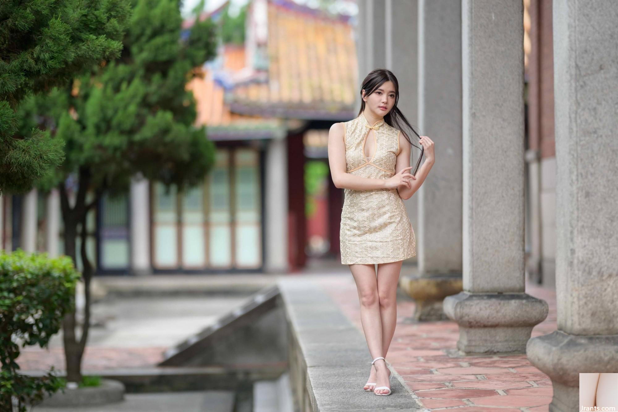 (Bab ekstra kaki cantik) model berkaki panjang aurora pendek cheongsam bertumit tinggi kaki indah 3 (71p)