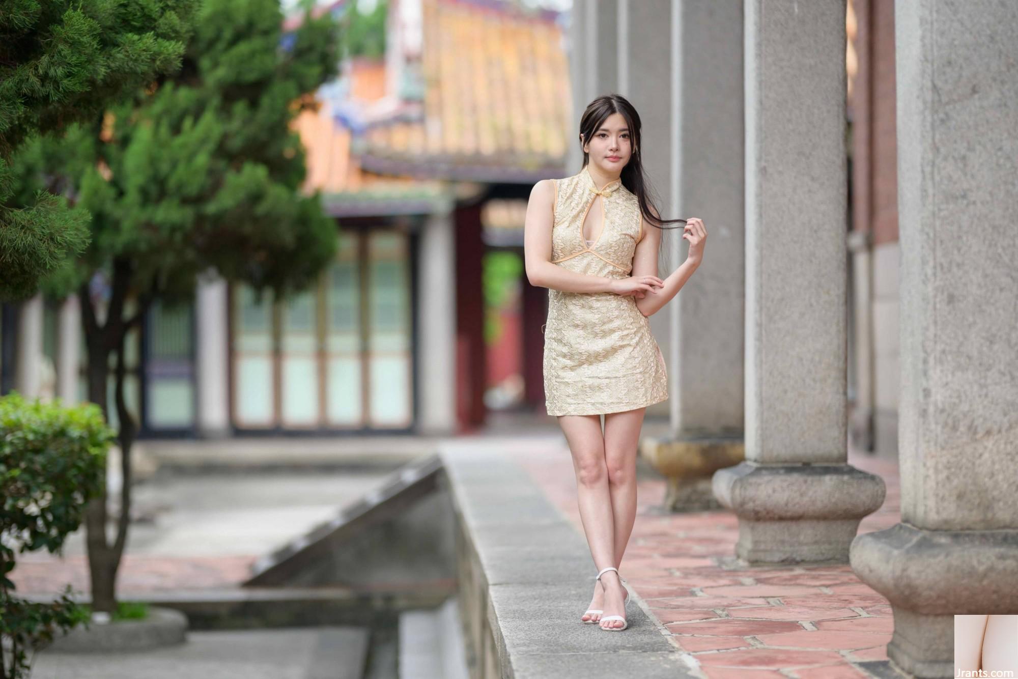 (Bab ekstra kaki cantik) model berkaki panjang aurora pendek cheongsam bertumit tinggi kaki indah 3 (71p)
