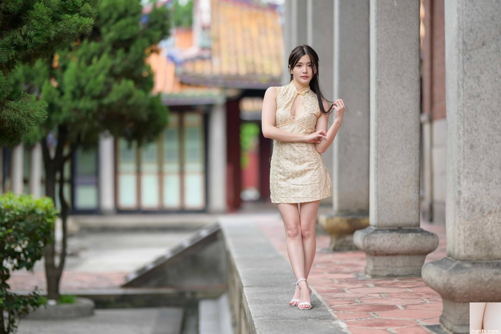 (Bab ekstra kaki cantik) model berkaki panjang aurora pendek cheongsam bertumit tinggi kaki indah 3 (71p)