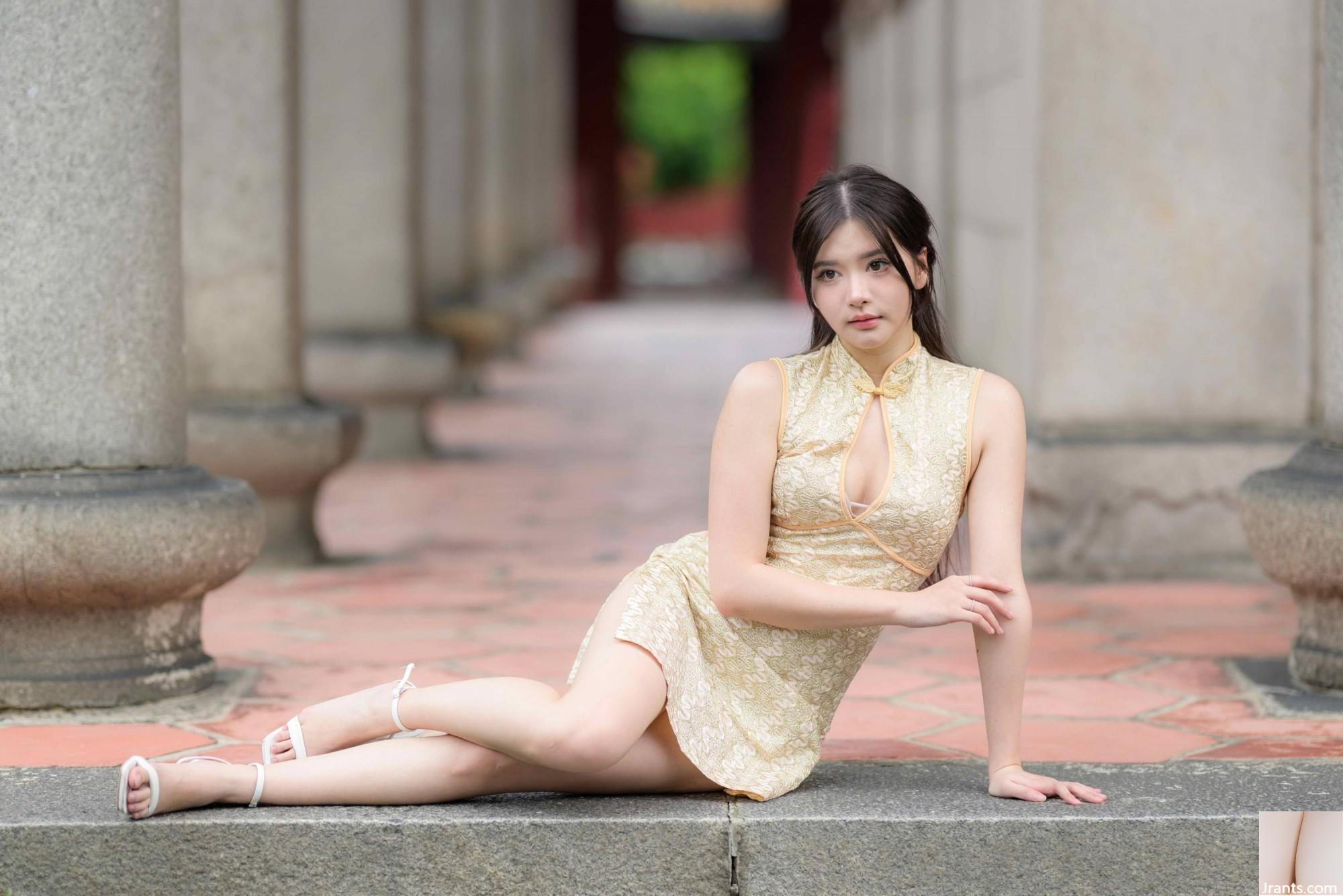 (Bab ekstra kaki cantik) model berkaki panjang aurora pendek cheongsam bertumit tinggi kaki indah 3 (71p)