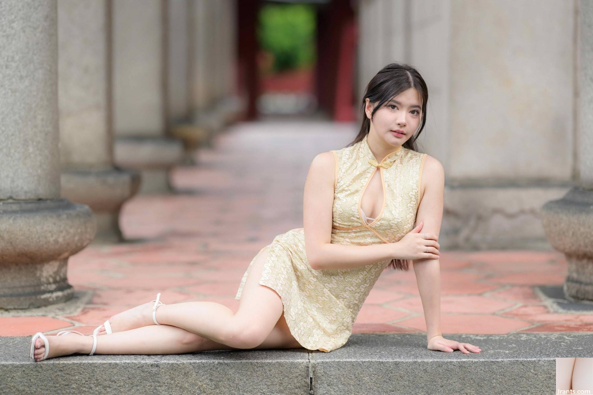 (Bab ekstra kaki cantik) model berkaki panjang aurora pendek cheongsam bertumit tinggi kaki indah 3 (71p)