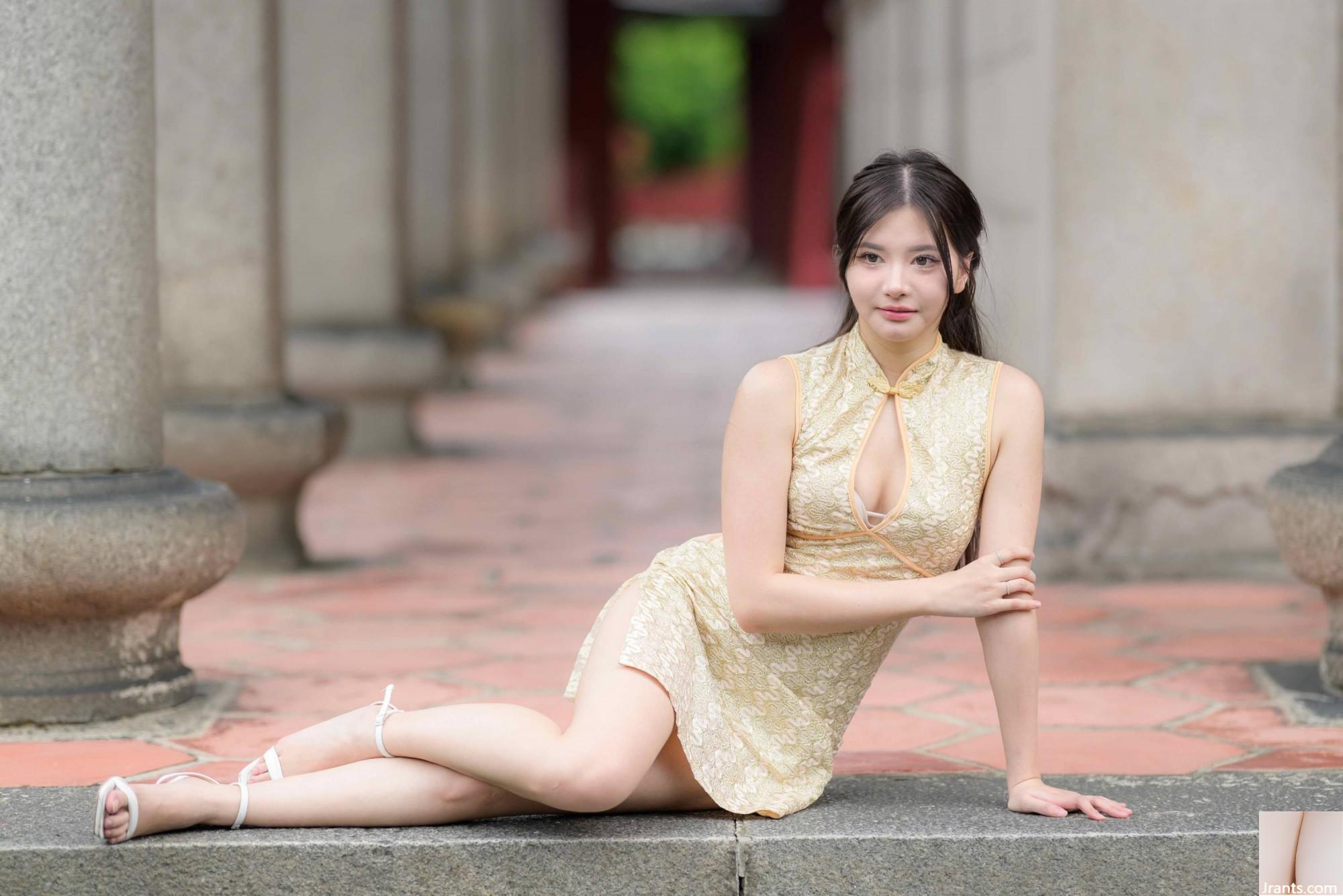 (Bab ekstra kaki cantik) model berkaki panjang aurora pendek cheongsam bertumit tinggi kaki indah 3 (71p)