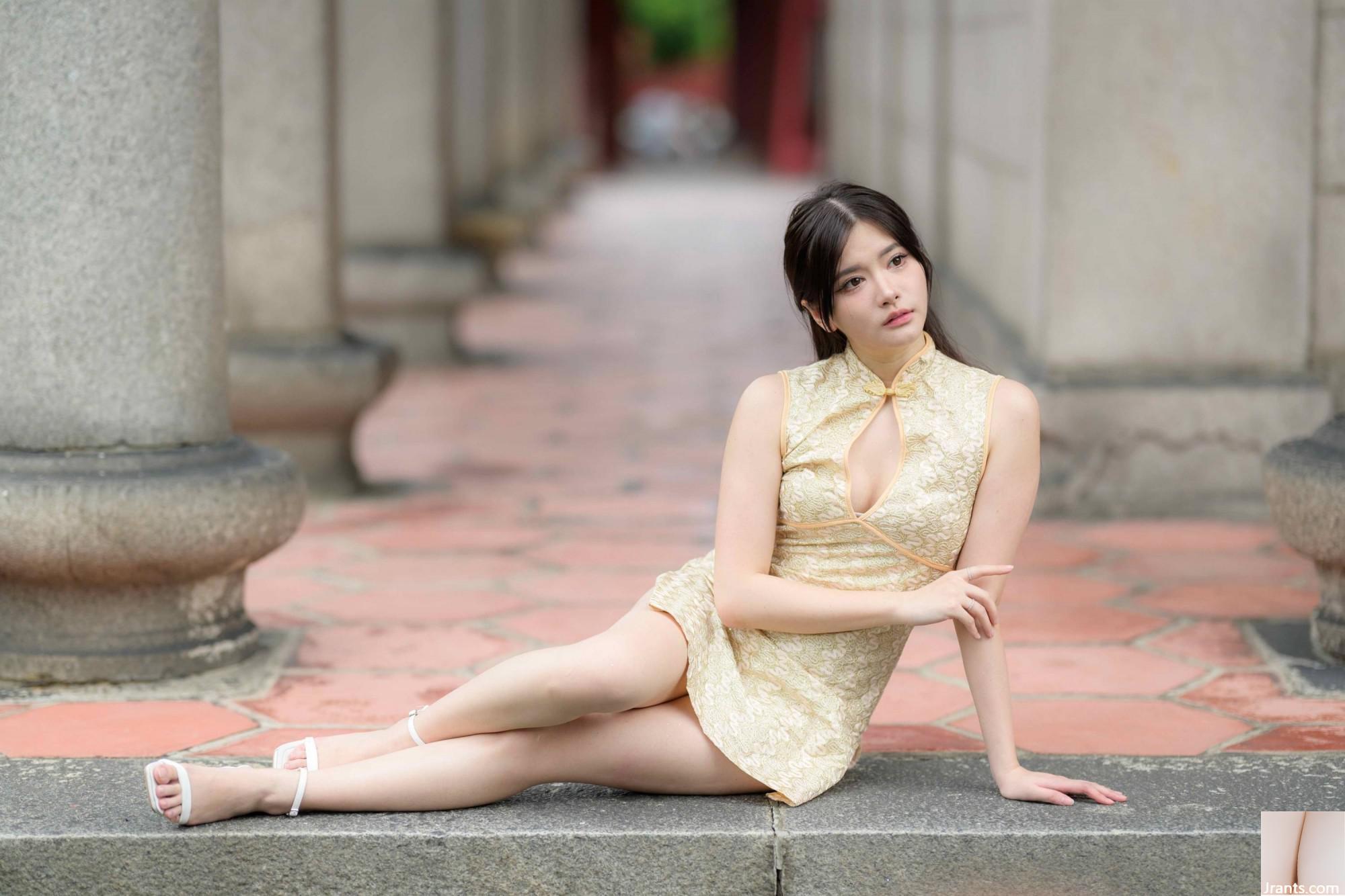 (Bab ekstra kaki cantik) model berkaki panjang aurora pendek cheongsam bertumit tinggi kaki indah 3 (71p)