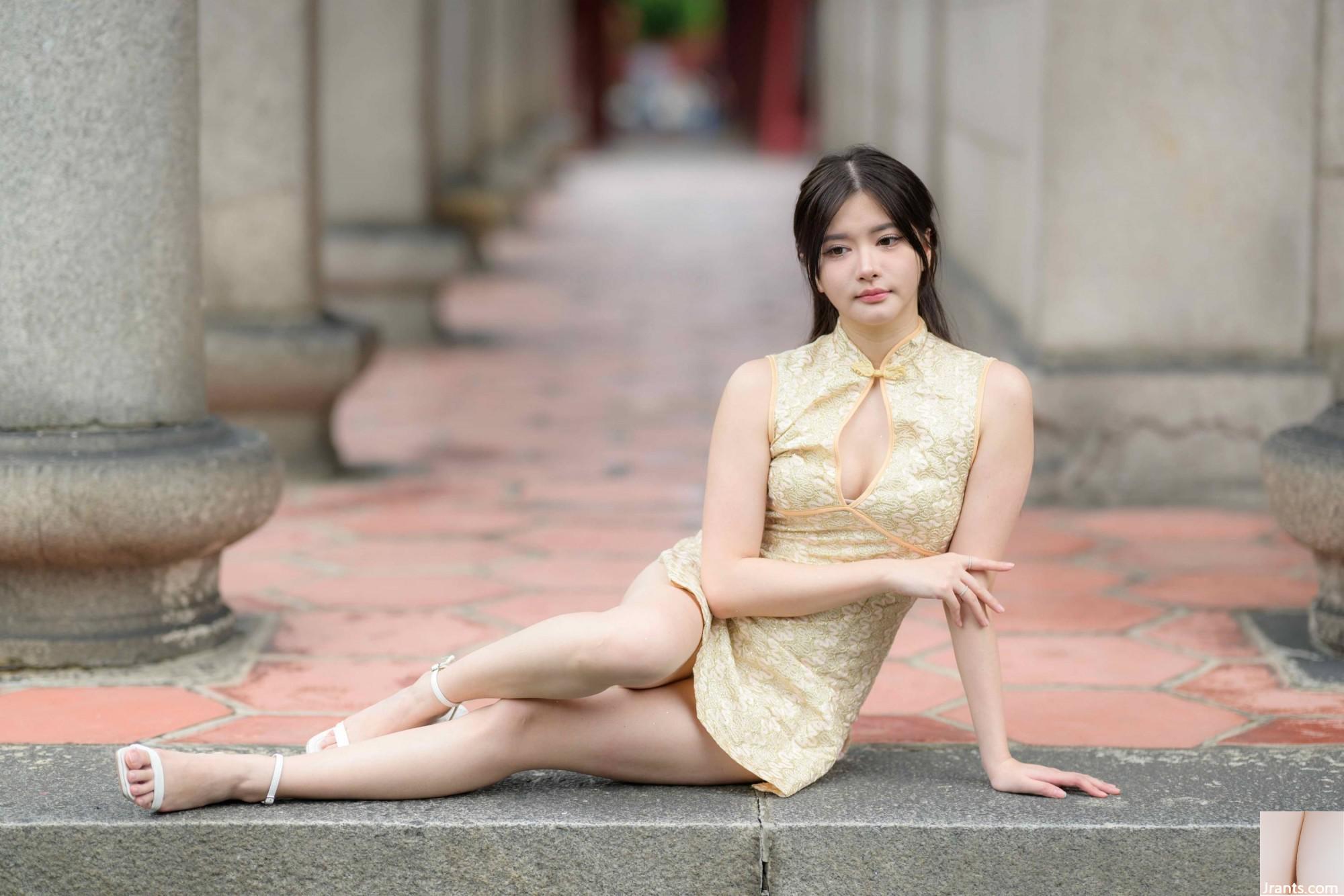 (Bab ekstra kaki cantik) model berkaki panjang aurora pendek cheongsam bertumit tinggi kaki indah 3 (71p)