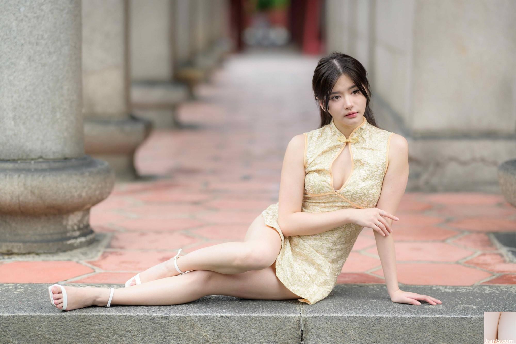 (Bab ekstra kaki cantik) model berkaki panjang aurora pendek cheongsam bertumit tinggi kaki indah 3 (71p)