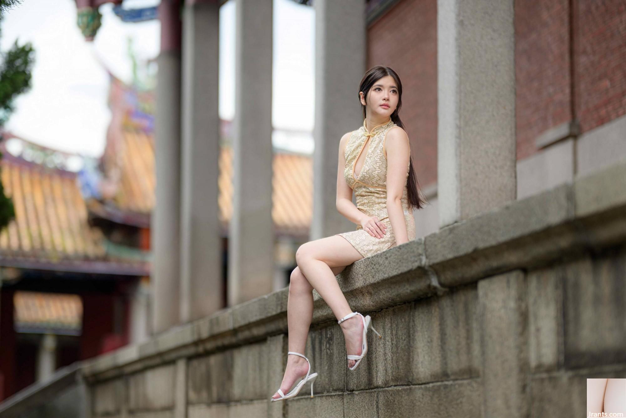 (Bab ekstra kaki cantik) model berkaki panjang aurora pendek cheongsam bertumit tinggi kaki indah 3 (71p)